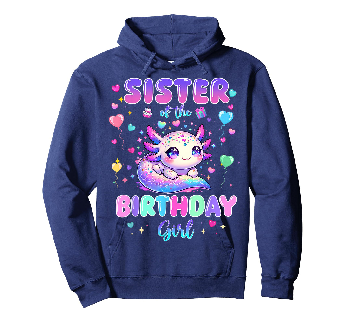 Sister of The Birthday Girl Axolotl Theme Family Matching T-Shirt