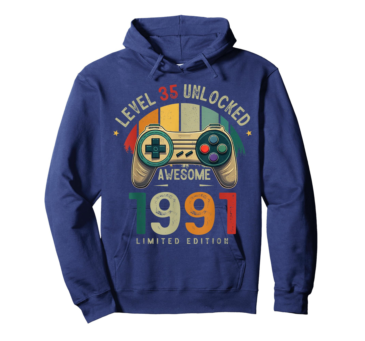 Level 35 Unlocked Awesome Since 1991 35th Birthday Gaming T-Shirt