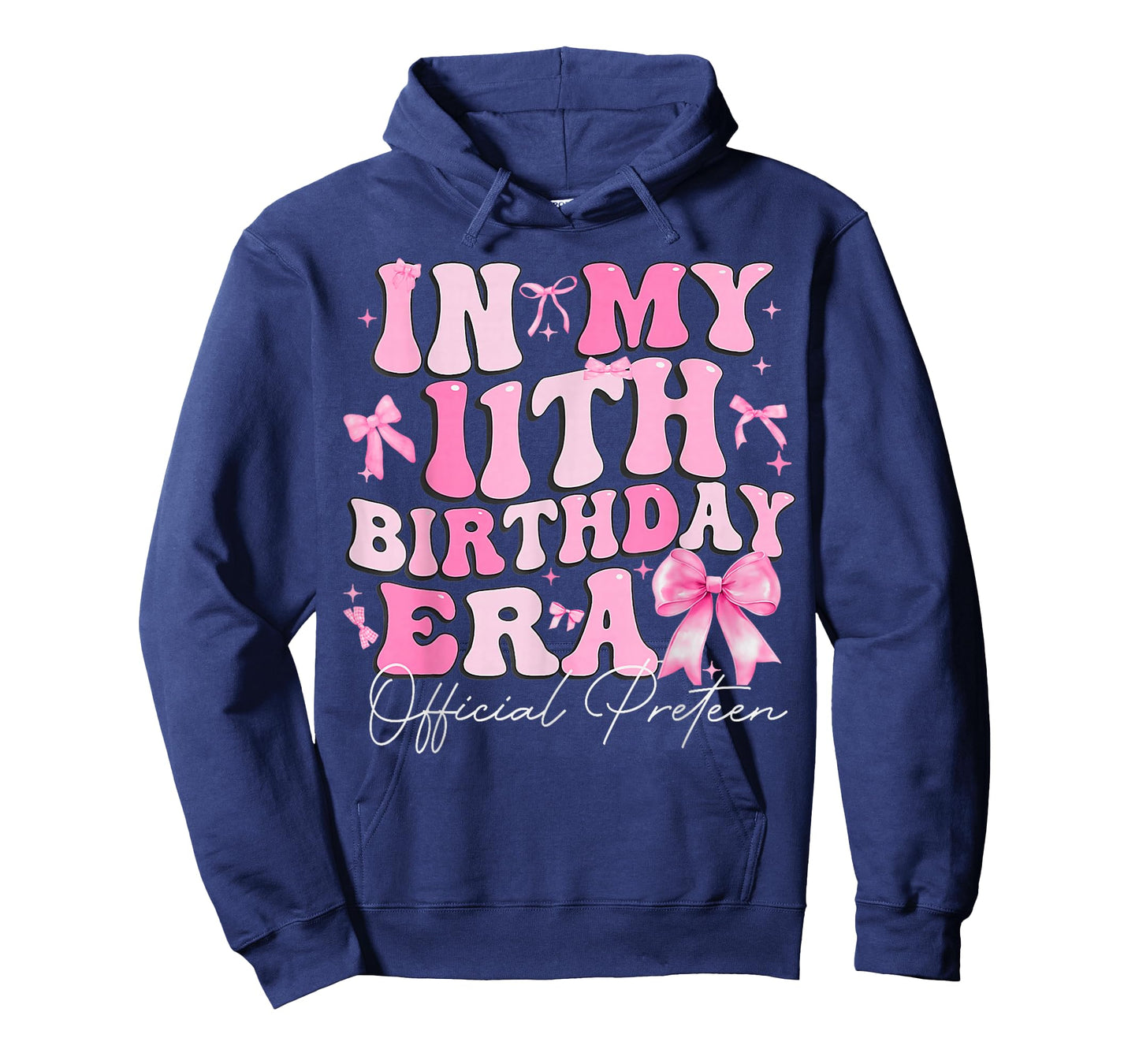 in My 11th Birthday Era Pink Coquette Bow Birthday Girl Kids T-Shirt