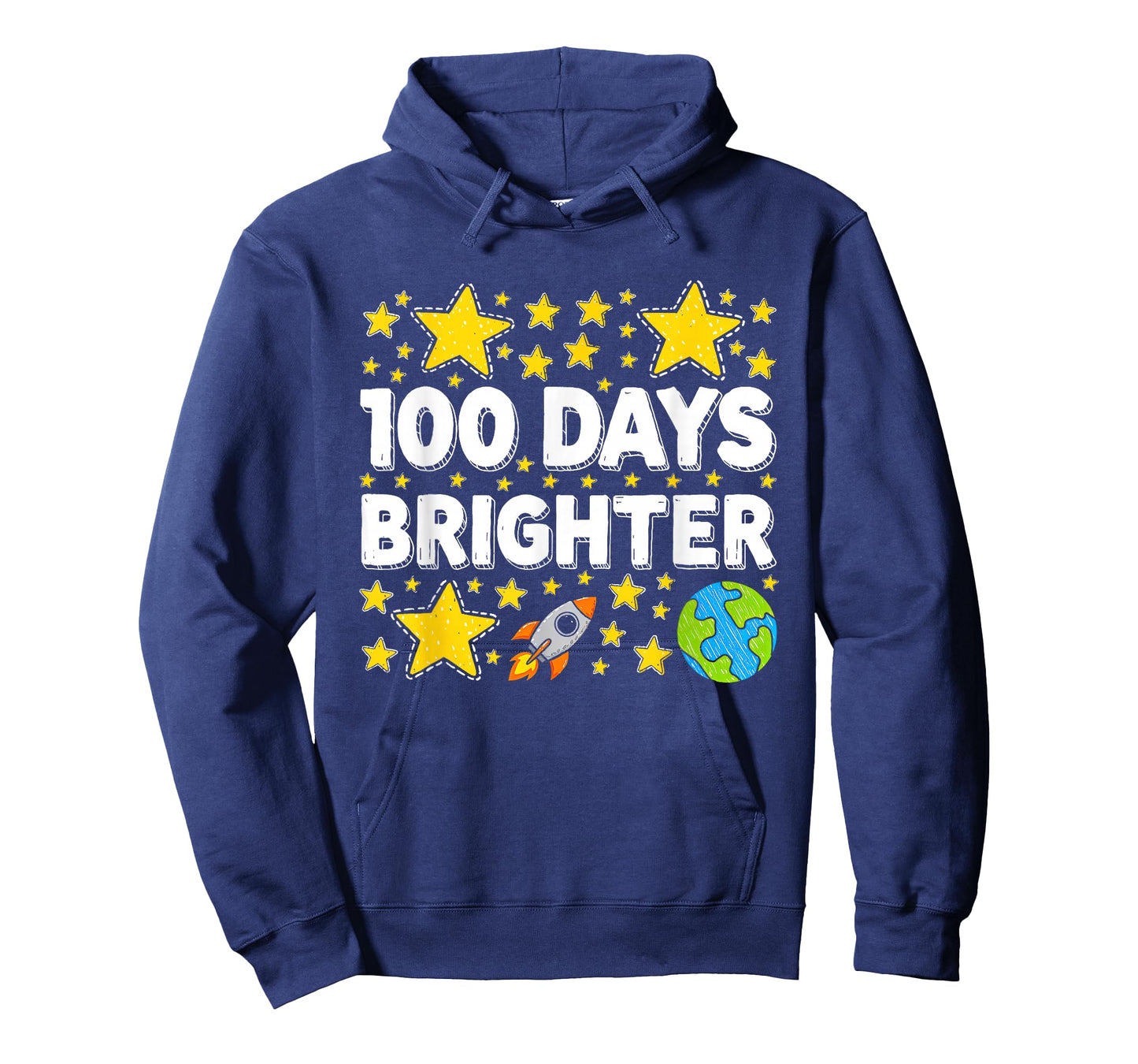 100 Days Brighter Rocket Stars 100th Day of School Boys Kids T-Shirt