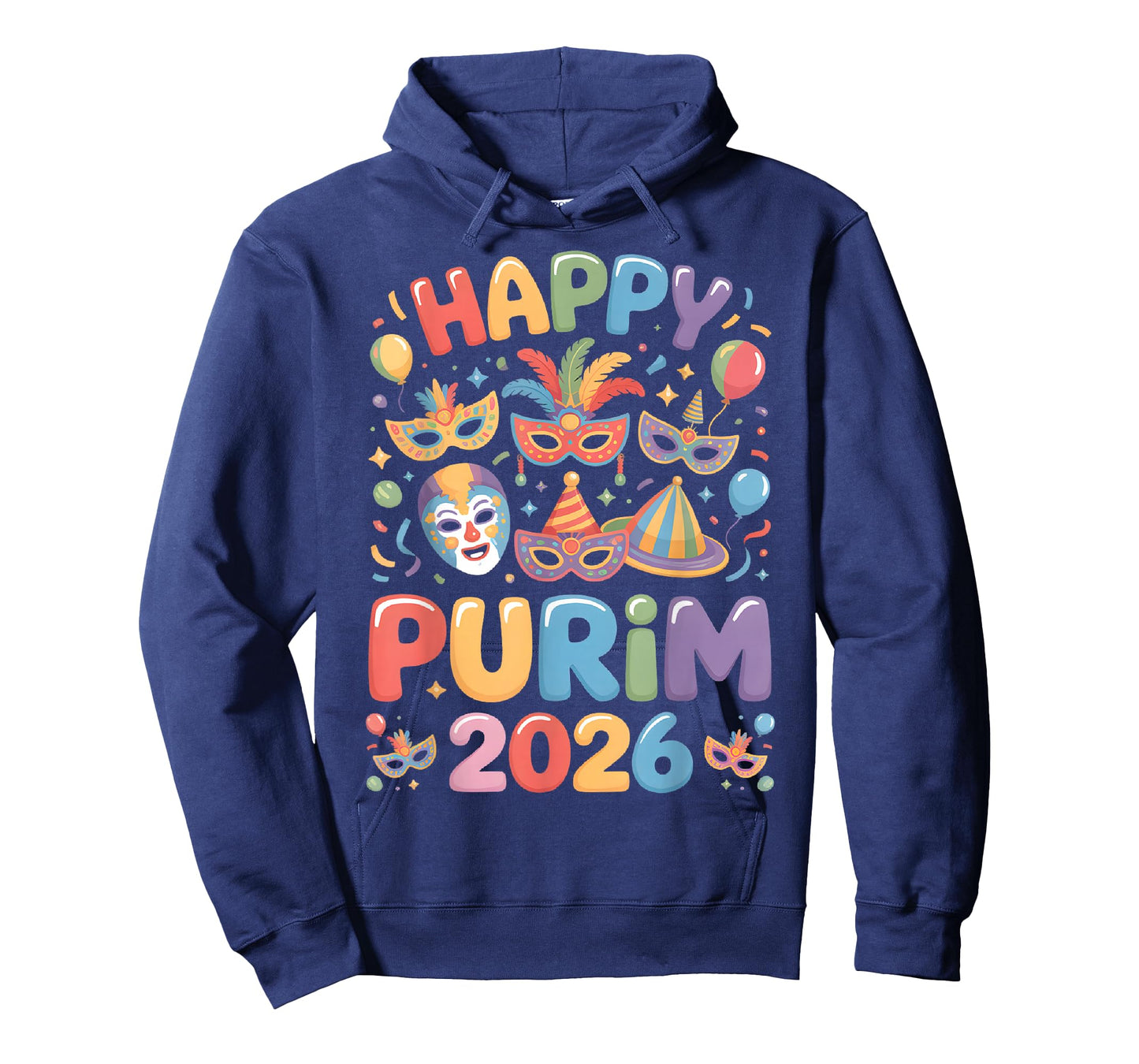 Happy Purim 2026 Festive Masquerade Mask Balloon Party T-Shirt