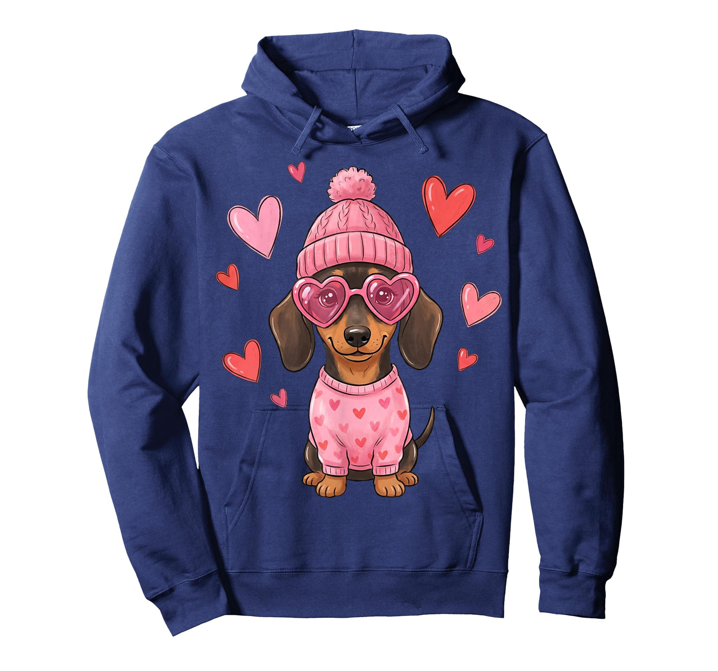 Cute Dachshund Valentines Dogs with Hearts Dog Valentine T-Shirt