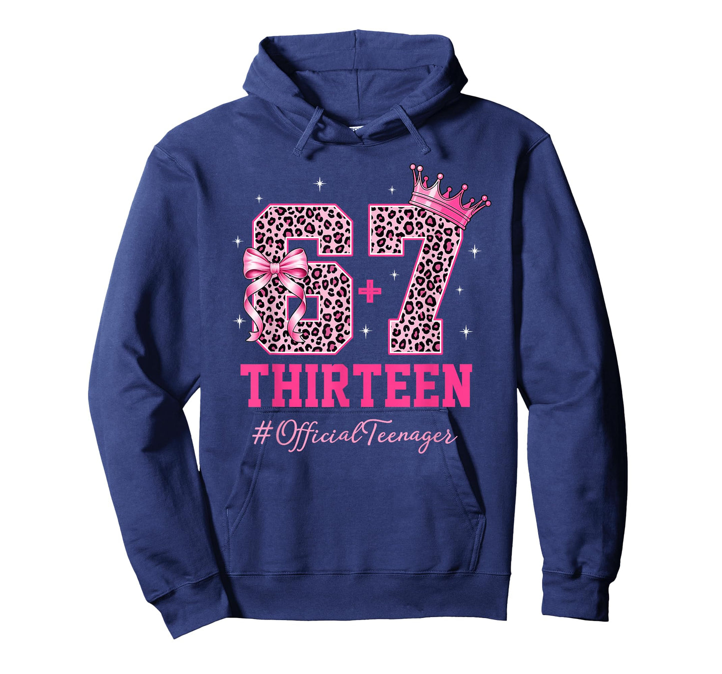 67 Meme 13th Birthday Girl Leopard Pink Bow Cute Teen Girls T-Shirt