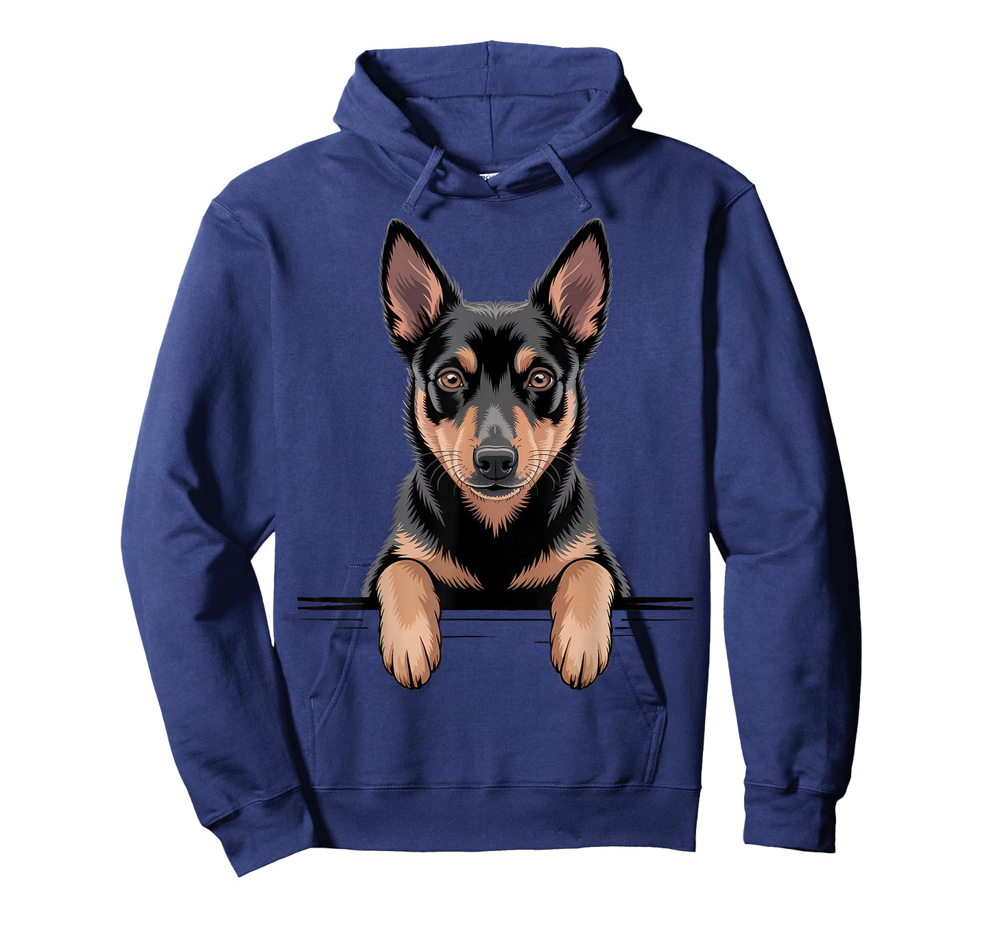 Australian Kelpie Funny Peeking Pocket Puppy Dog Lover T-Shirt