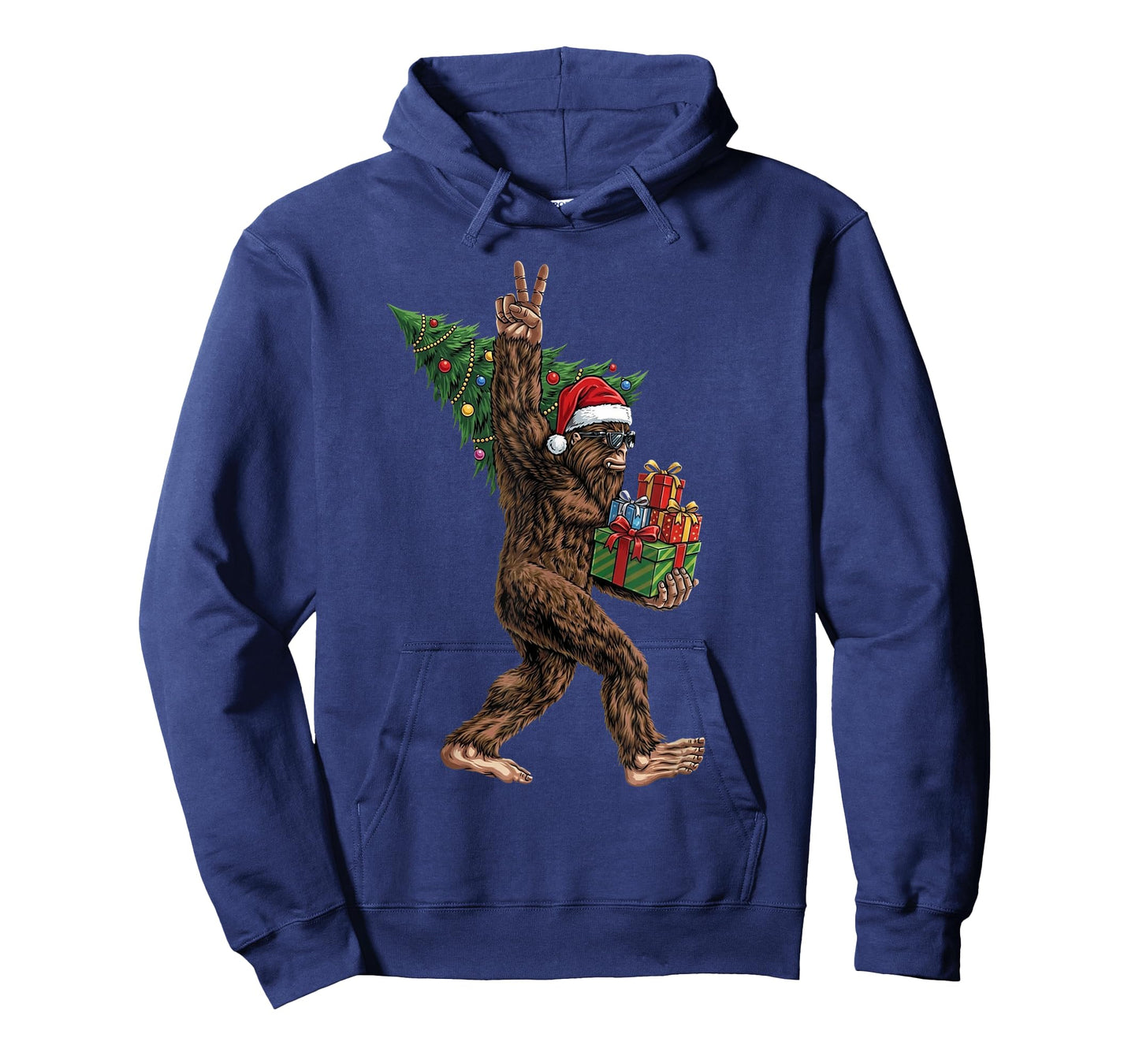 Christmas Bigfoot Funny Sasquatch Big Foot Tree Graphic T-Shirt