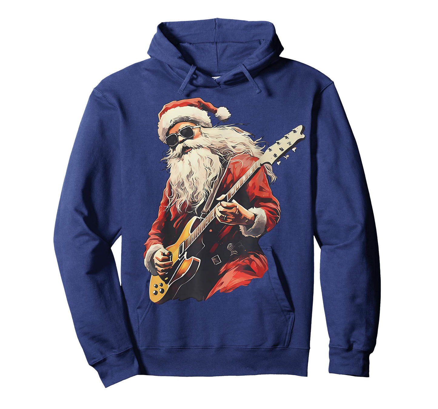 Retro Christmas Santa Playing Rock Guitar Xmas Holiday T-Shirt