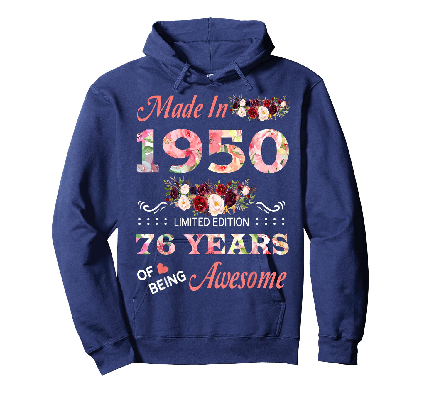 Made in 1950 76 Year of Being Awesome Floral Birthday Women T-Shirt