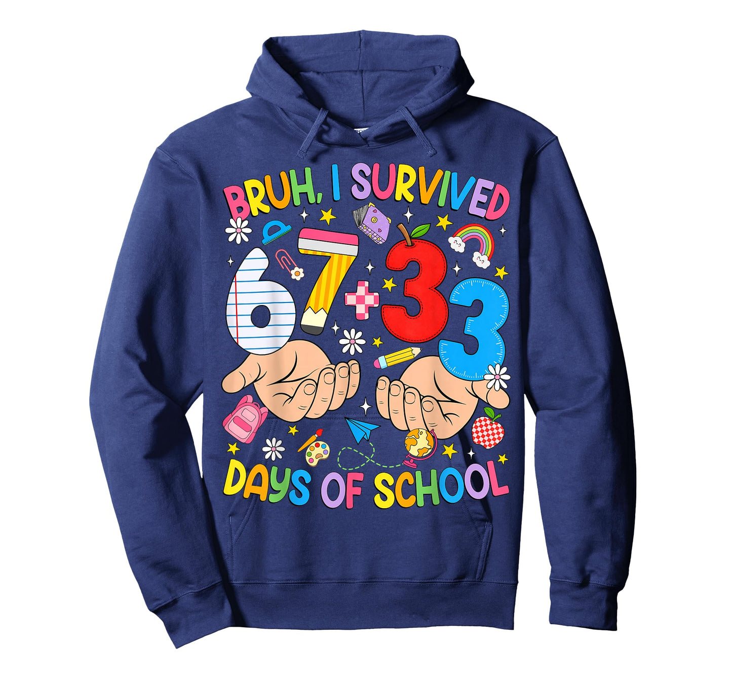 Bruh I Survived 67 33 Days of School Six Seven Teachers Kids T-Shirt