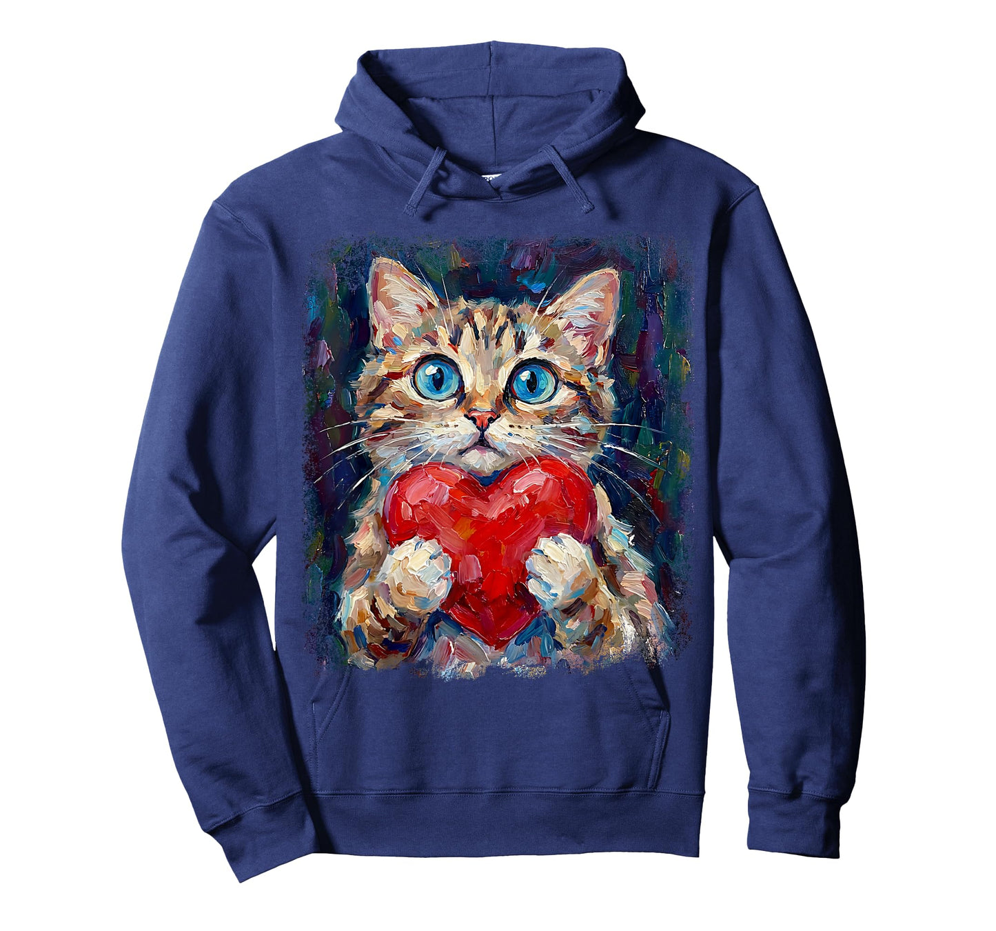 Cute Cat Holding Heart Valentine Kitten Lovers T-Shirt
