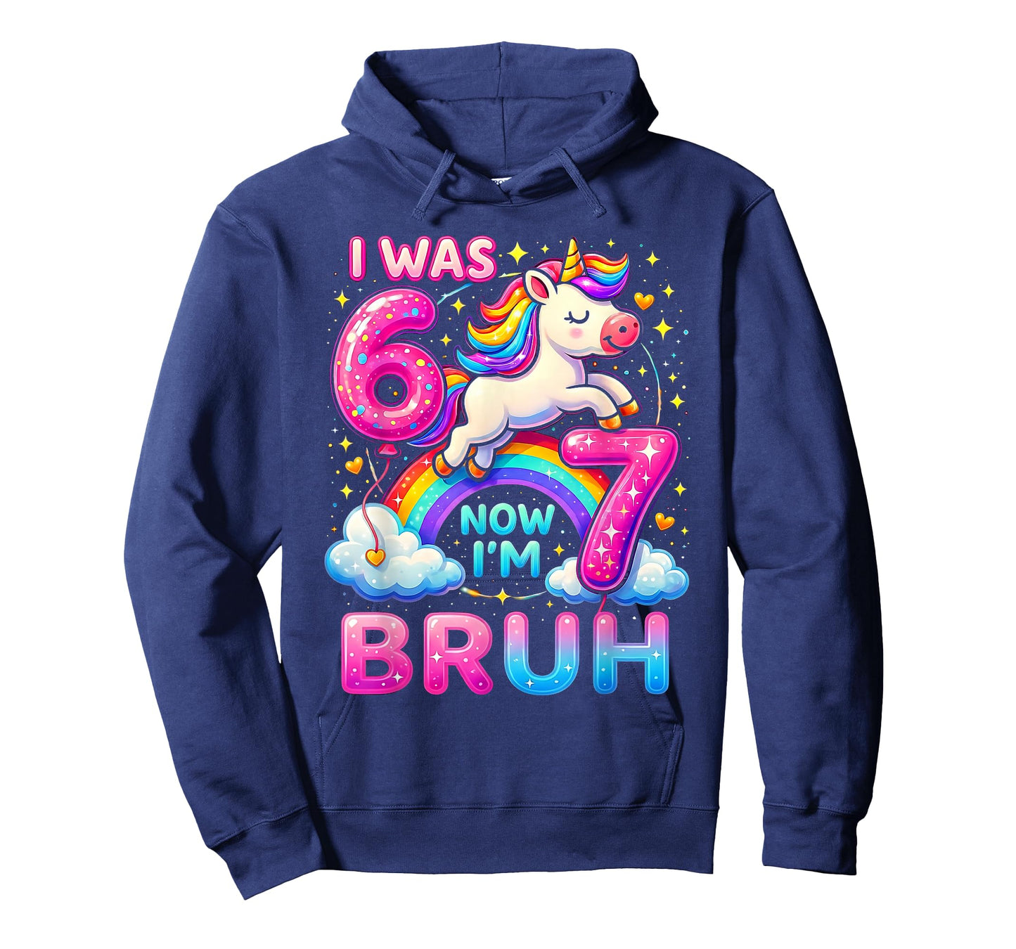 I was 6 Now I'm 7 Funny 6 7 Six Seven Meme Unicorn Birthday T-Shirt