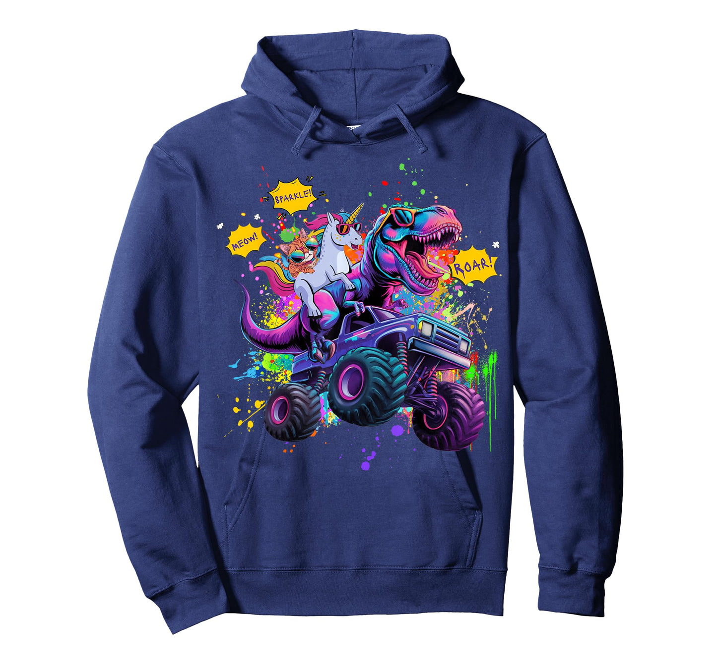 Cat Unicorn Riding Dinosaur T-Shirt