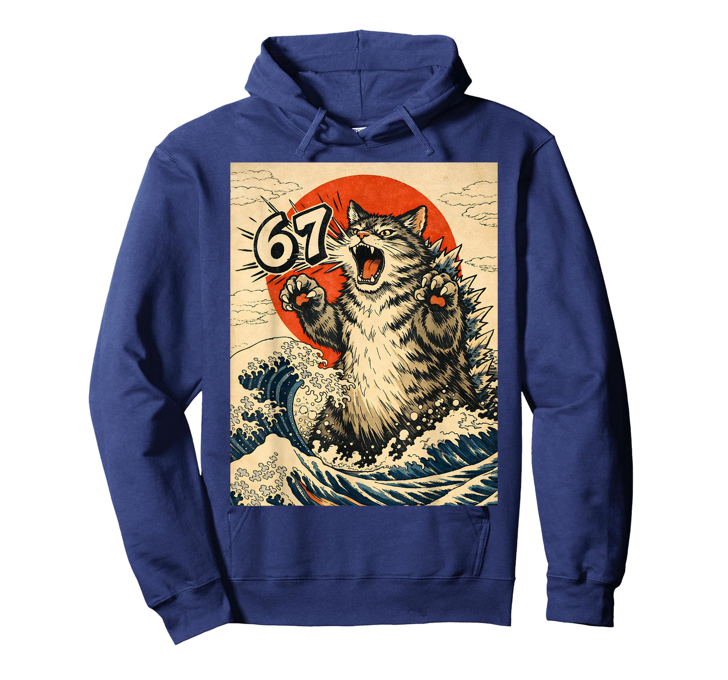 Catzilla Cat Japanese Art Funny Cat 6 7 Meme T-Shirt