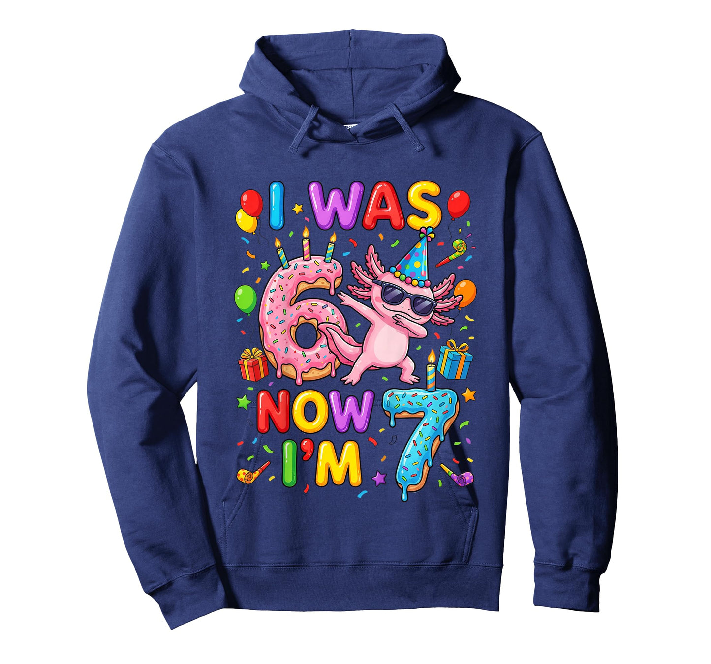 I was Six Now I'm Seven 6 7 Axolotl 67 Meme 7th Birthday T-Shirt