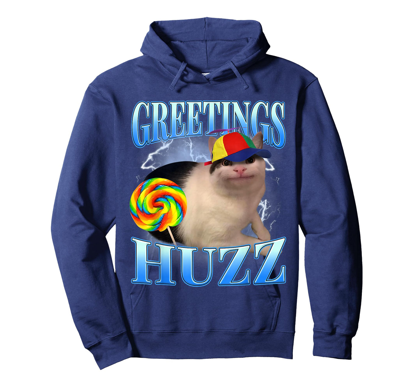 Lollipop Cat Meme Greetings Huzz Funny Gen Z Alpha Humor T-Shirt