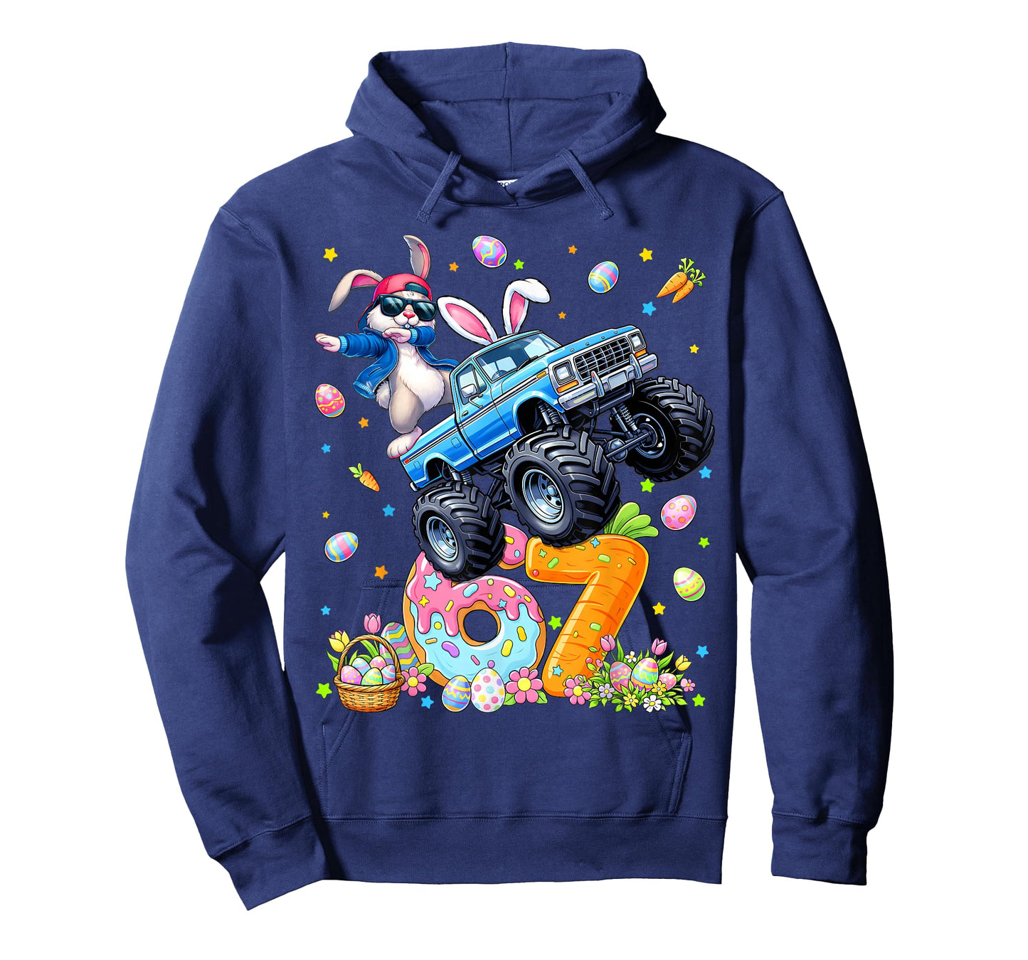 Funny Monster Truck Dabbing Rabbit Easter Bunny Men Boy T-Shirt