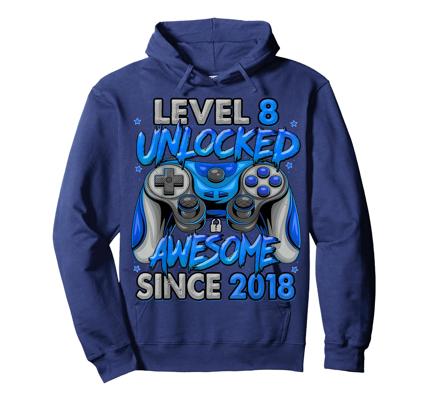 Level 8 Unlocked Awesome Since 2018 8th Birthday Gaming T-Shirt