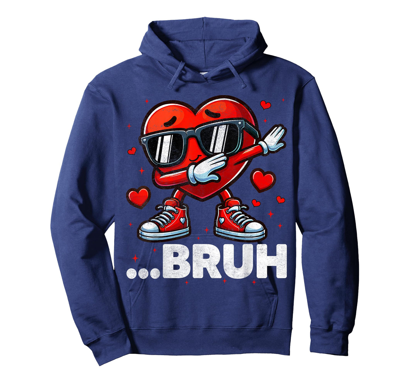 Bruh Funny Dabbing Heart Valentine Outfit Boy Kid T-Shirt
