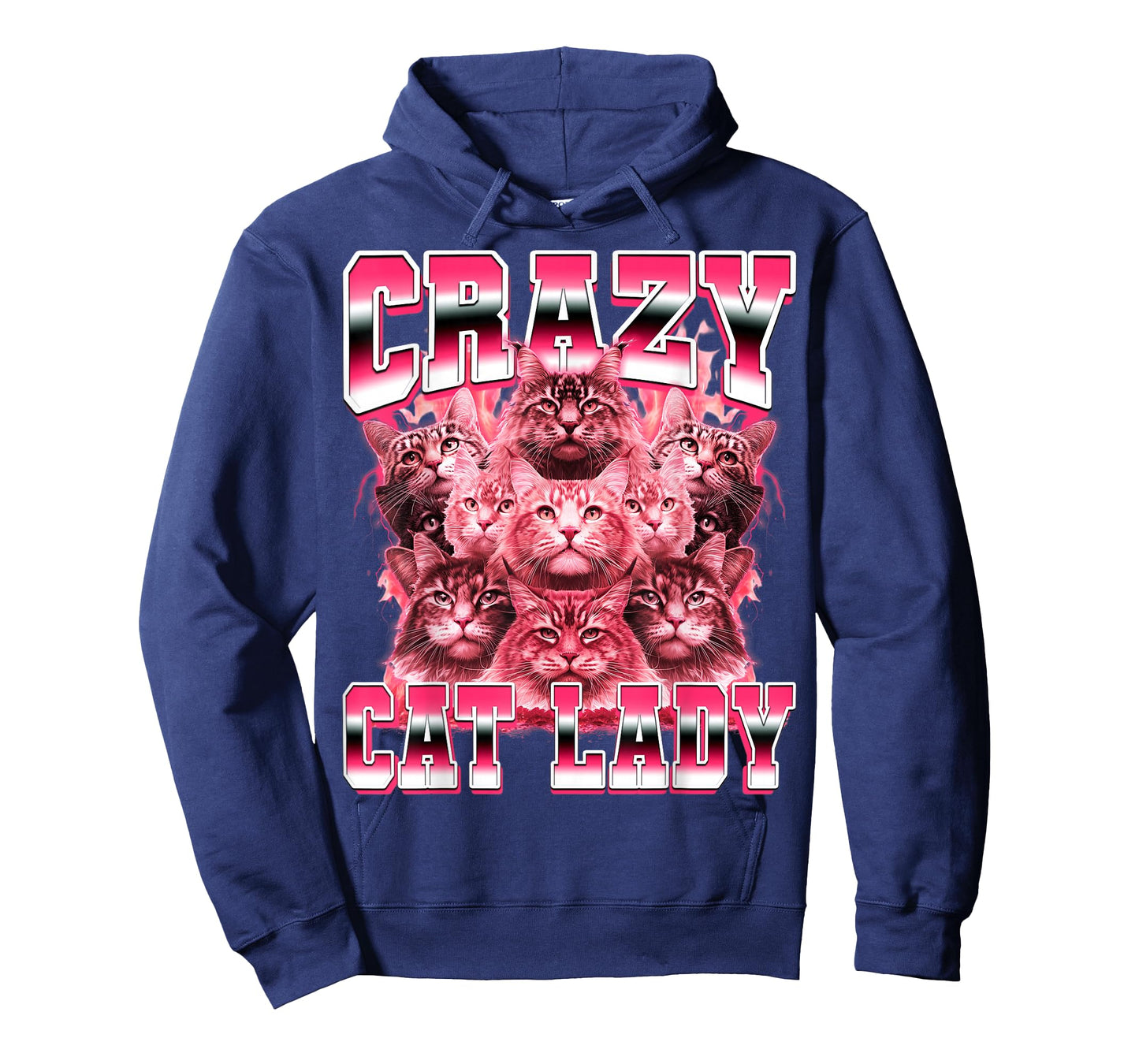 Crazy Cat Lady Funny 90s Bootleg Style T-Shirt