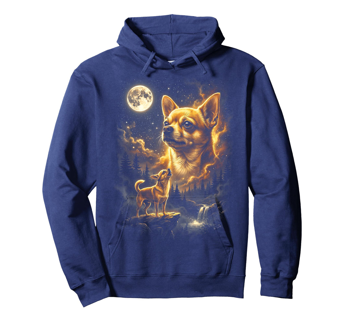 Chihuahua Howling to The Moon Retro Vintage 90s Funny Dog T-Shirt