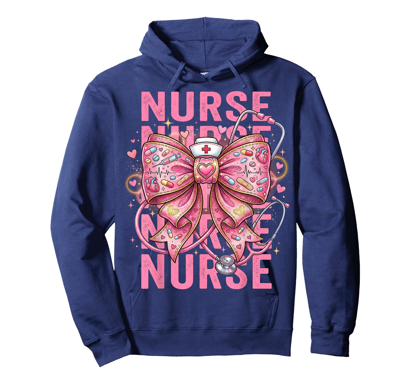 Pink Healthcare ER RN CNA ICU Valentine Nurse Heart Nurses T-Shirt