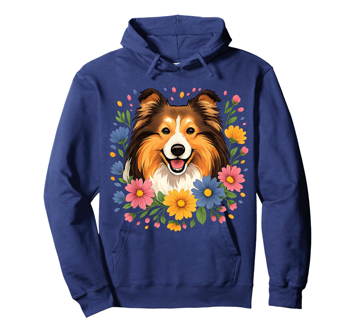Floral Rough Collie Colorful Spring Flowers Wildflowers T-Shirt