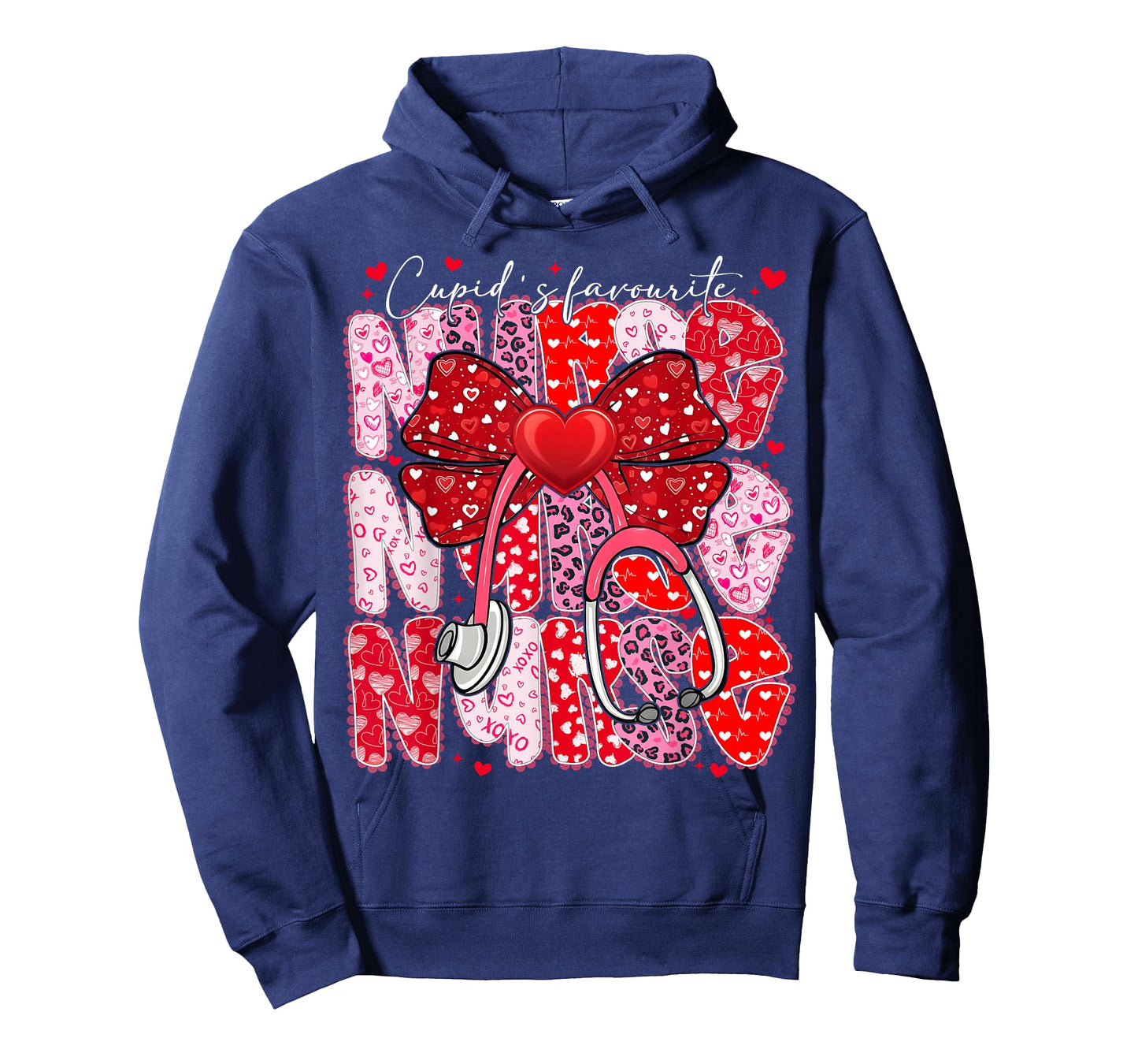 Cupid's Favorite Nurse Valentine Girl Women Coquette Bow T-Shirt