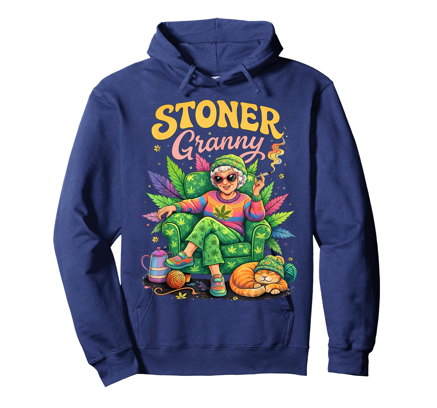 Cannabis Weed Smoking Grandma Marrijuna 420 Stoner Granny T-Shirt