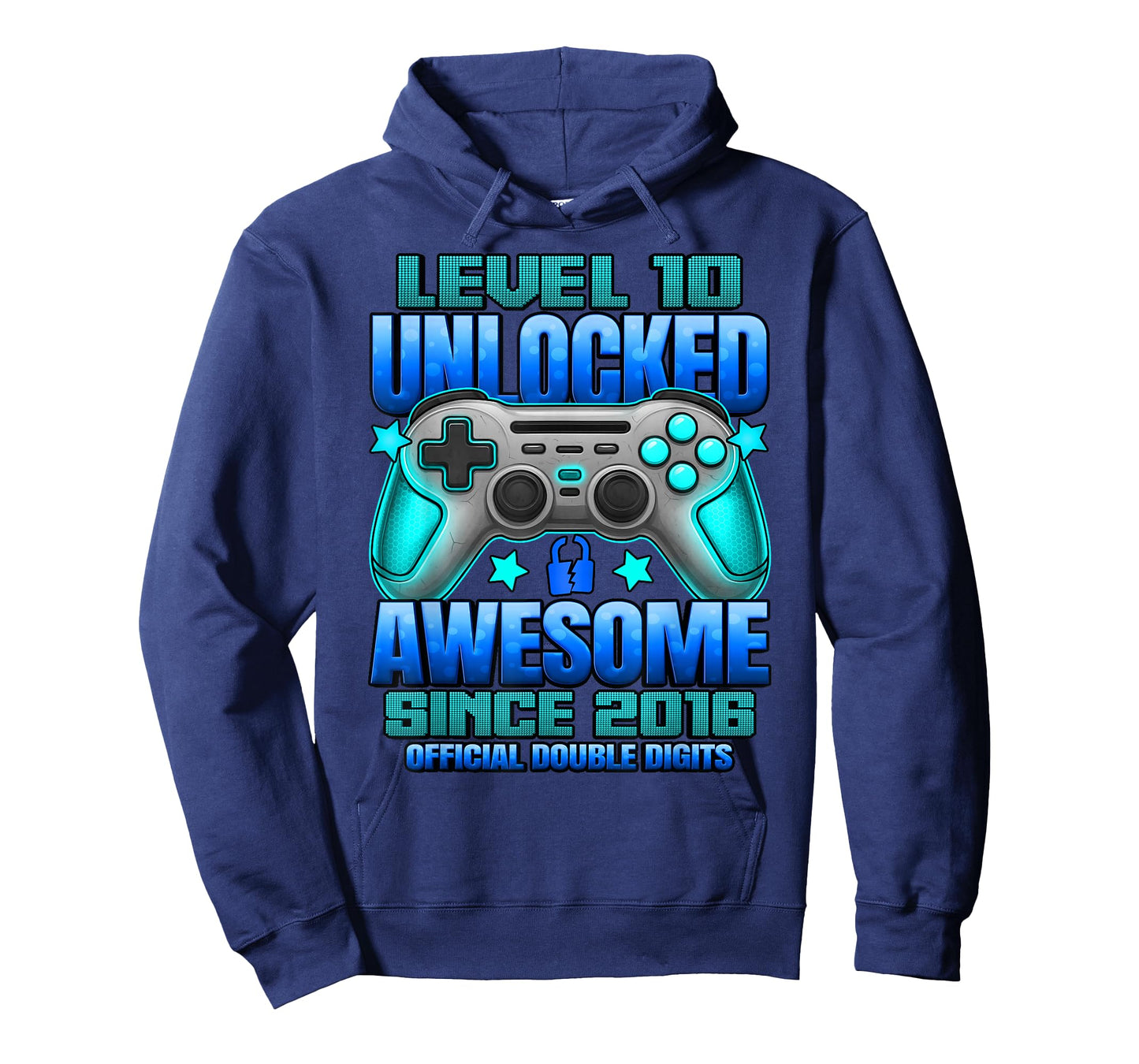 Official Double Digits Level 10 Unlocked 10th Birthday Boy T-Shirt
