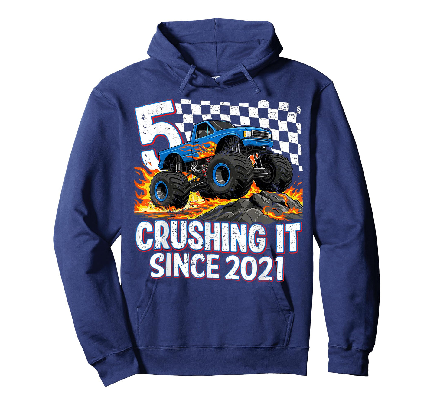 5th Birthday Monster Truck 5 Year Old Boys Party Born 2021 T-Shirt