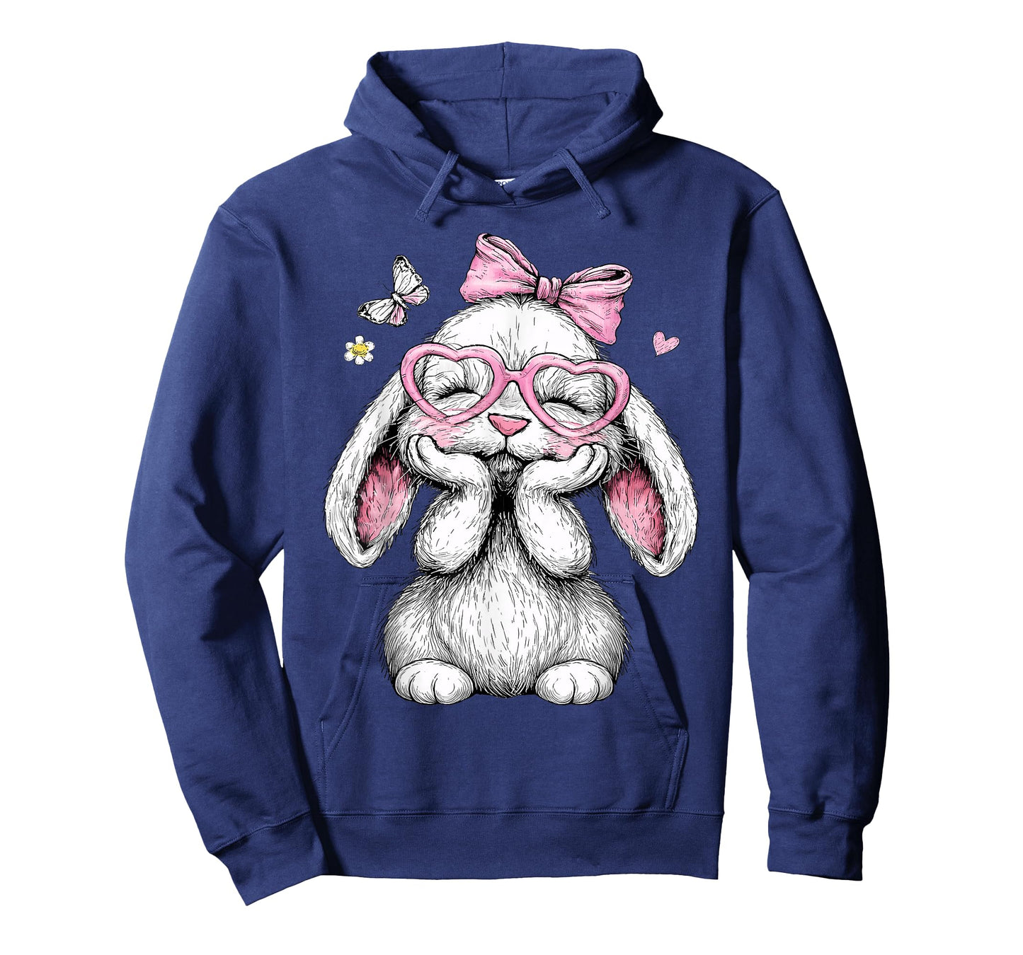 Girls Easter Cute Bunny Face Pink Easter Kids Toddler Girls T-Shirt
