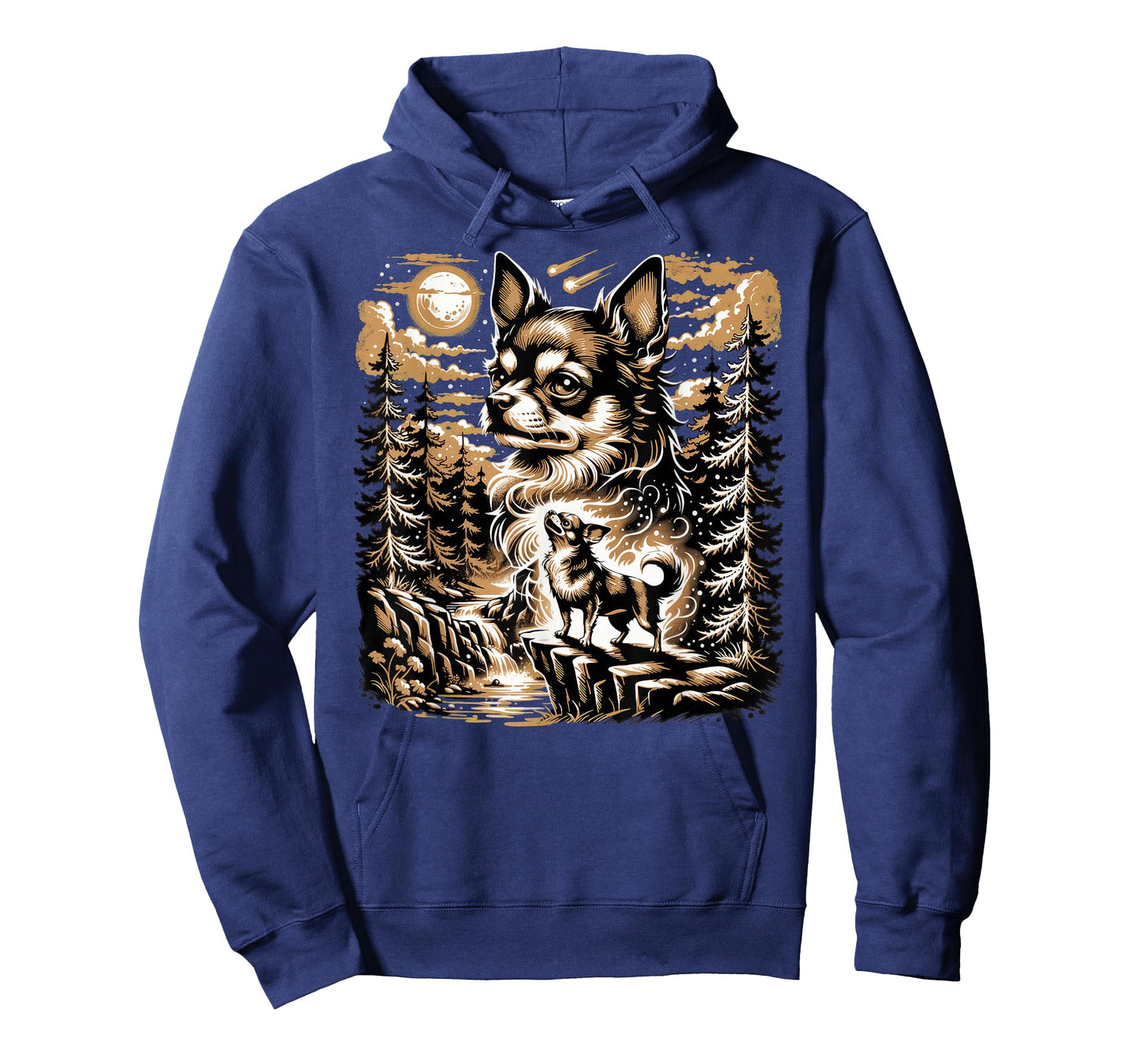 Chihuahua Howling to The Moon Vintage T-Shirt