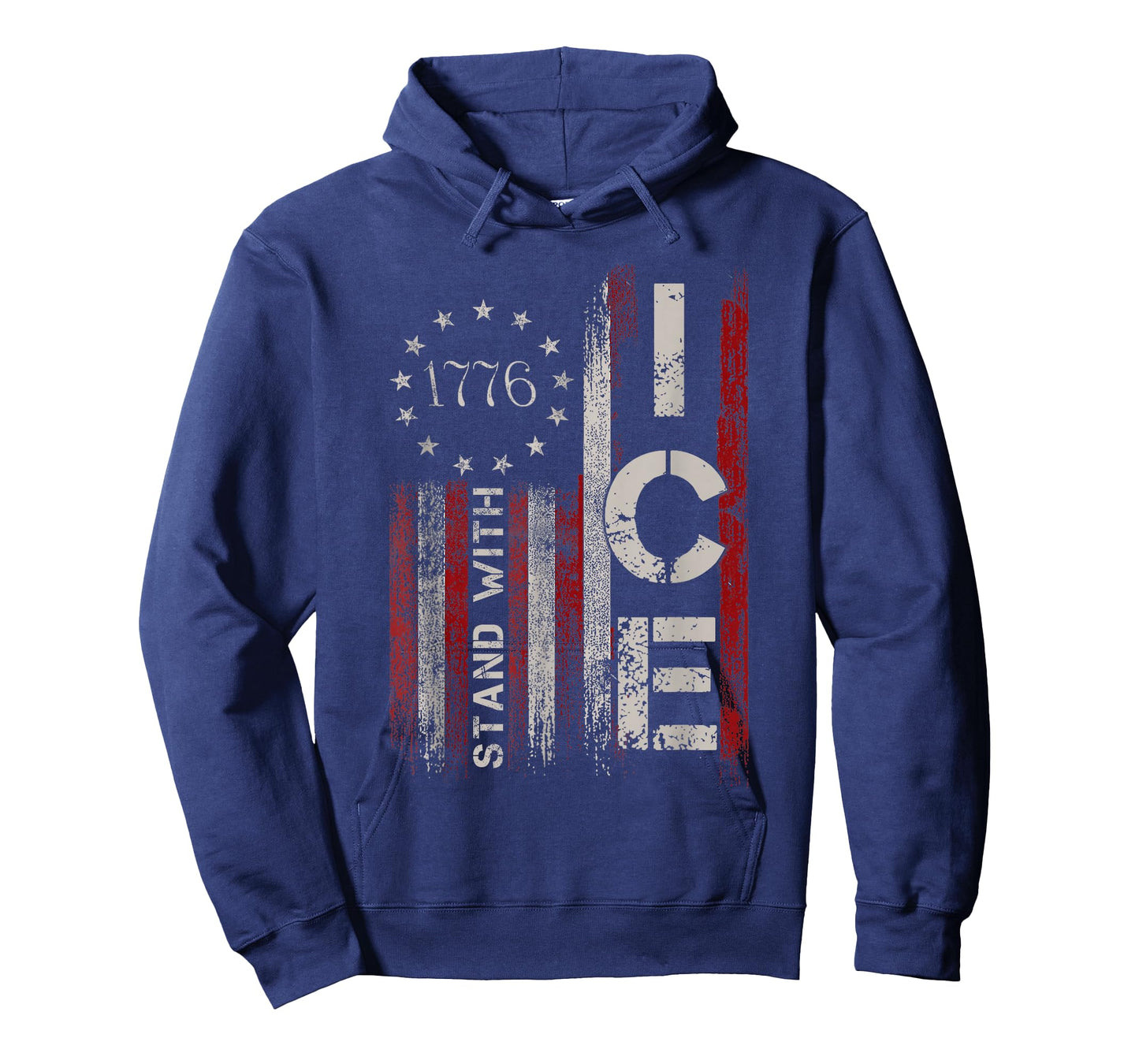 Support ICE Immigration Officers American Flag Border Patrol T-Shirt