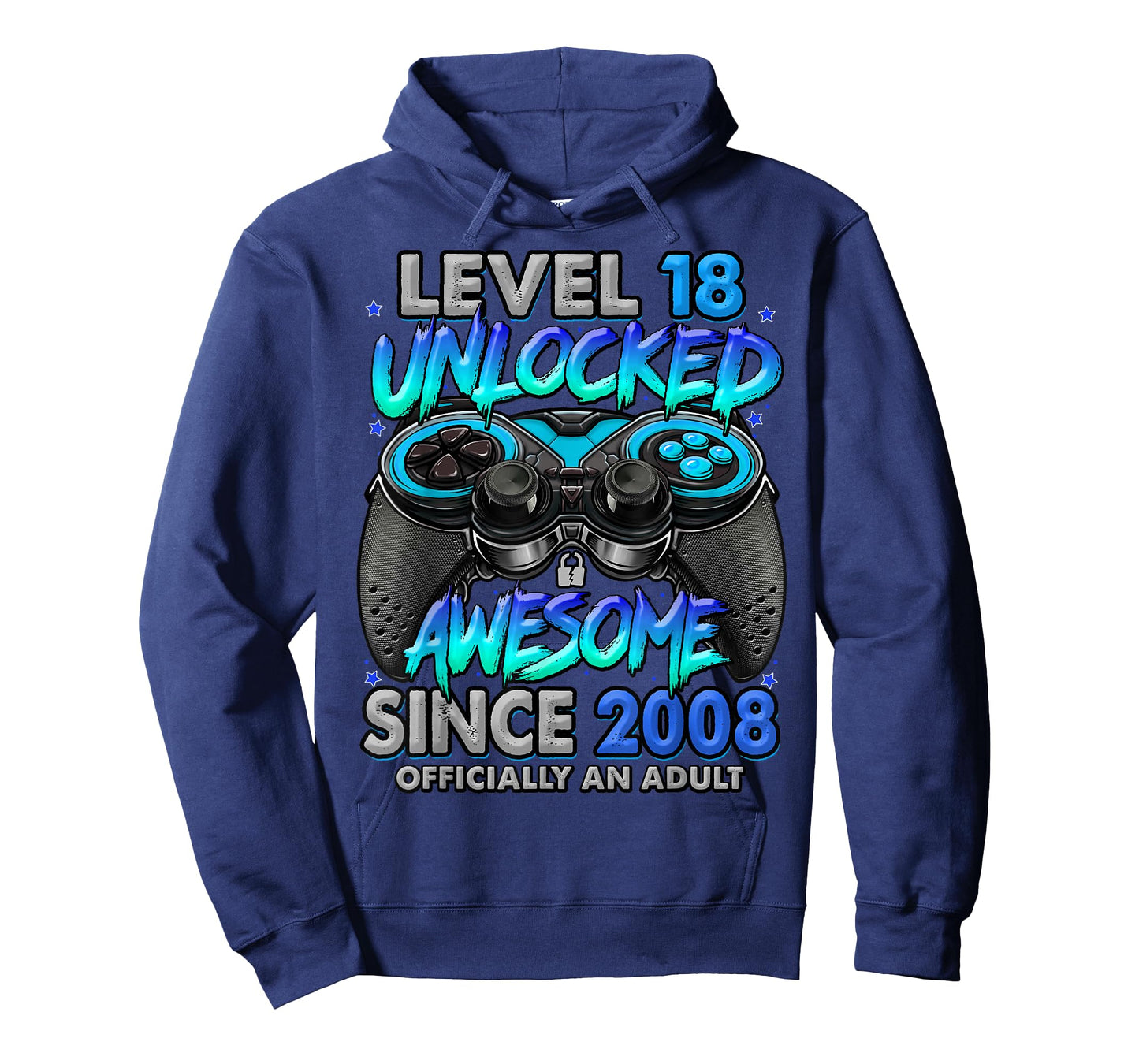 Level 18 Unlocked Awesome Since 2008 18th Birthday Gaming T-Shirt