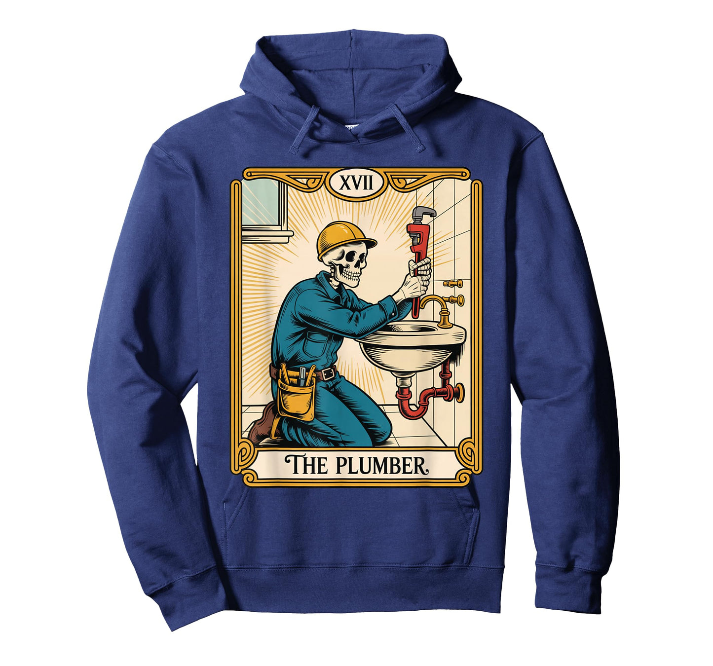 The Plumber Plumbing Tarot Card Skeleton Funny Pipefitter T-Shirt