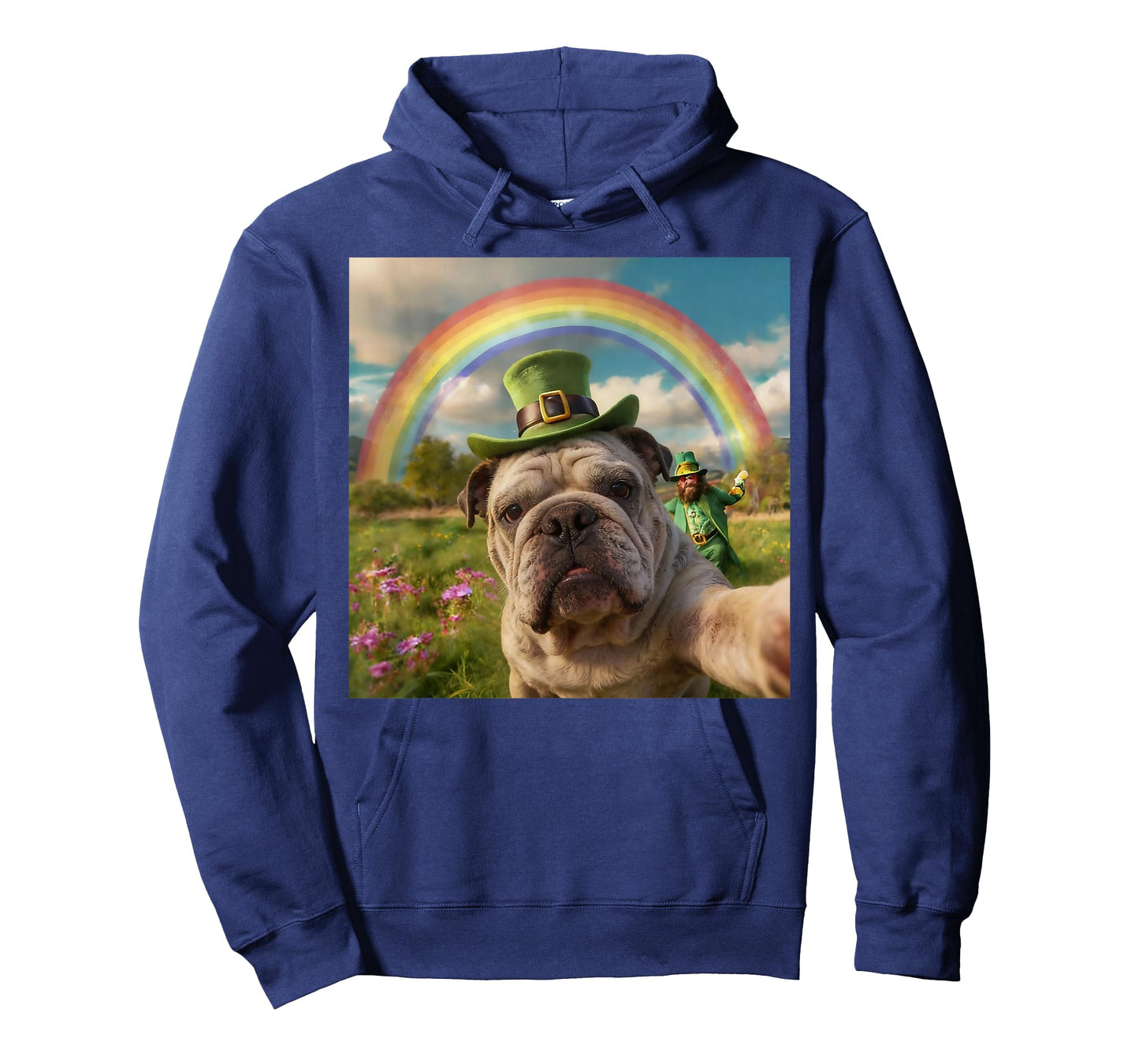 Bulldog Selfie with Leprechaun Funny Dog St. Patrick’s Day T-Shirt