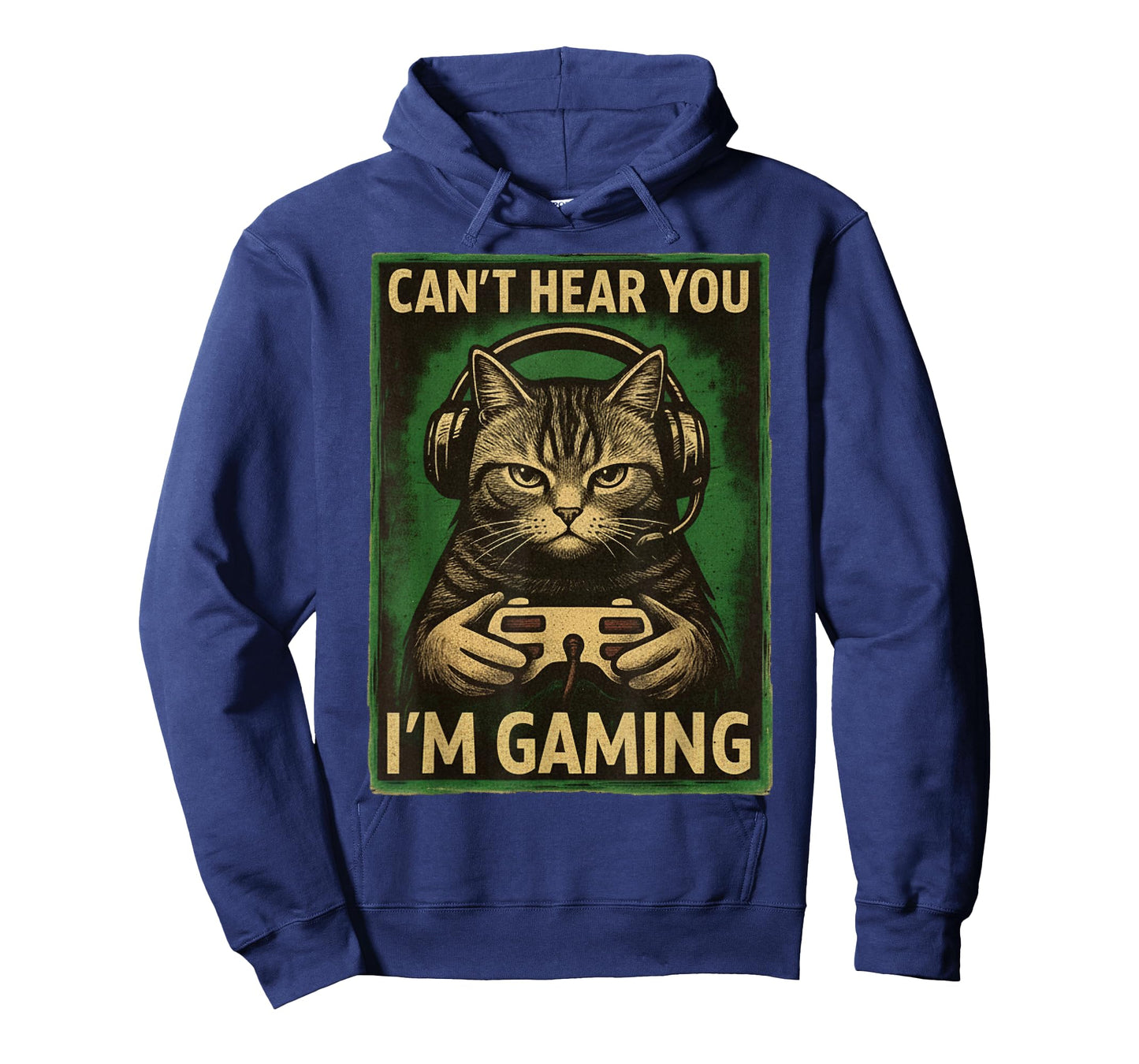 Can't Hear You I'm Gaming Funny Gamer Cat Playing Video Game T-Shirt