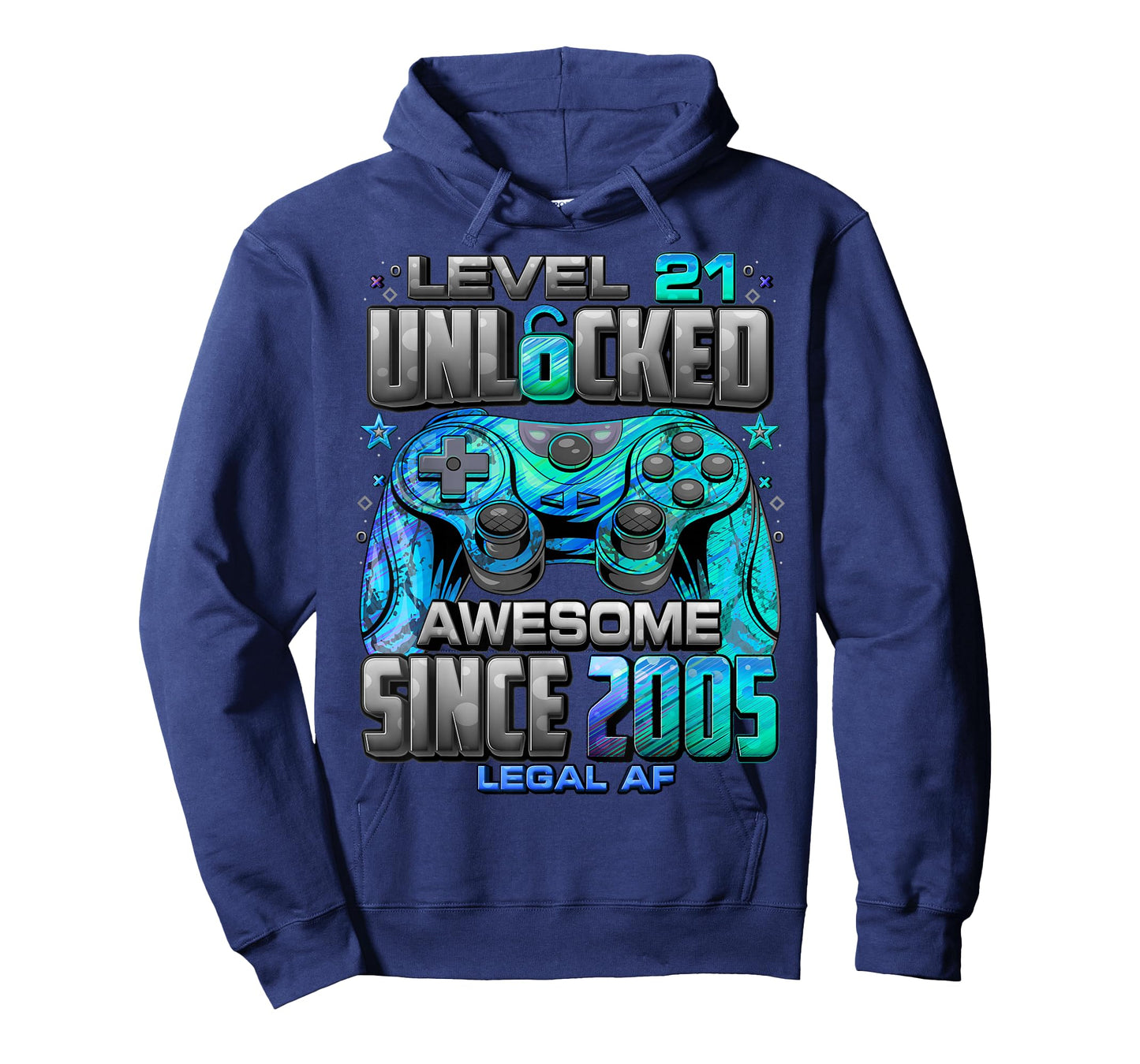 Level 21 Unlocked Awesome Since 2005 21st Birthday Gaming T-Shirt