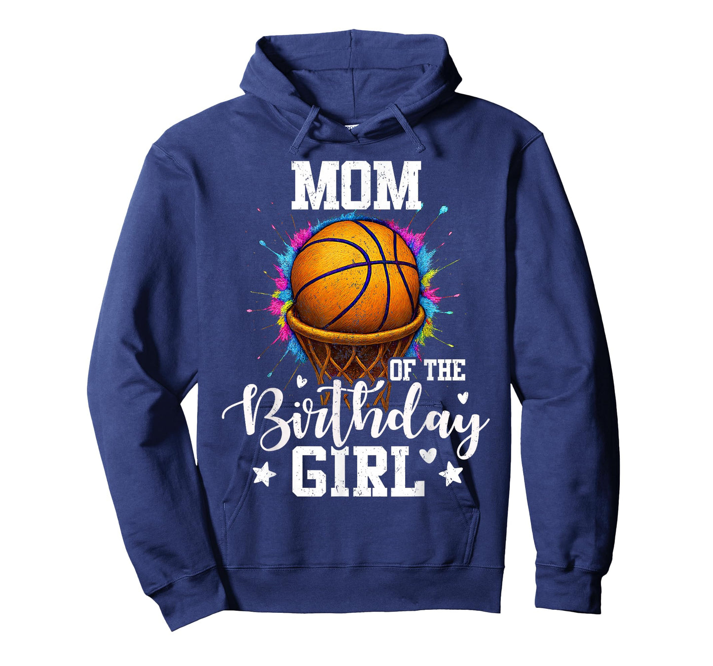 Mom of The Birthday Girl Basketball Colorful Matching T-Shirt