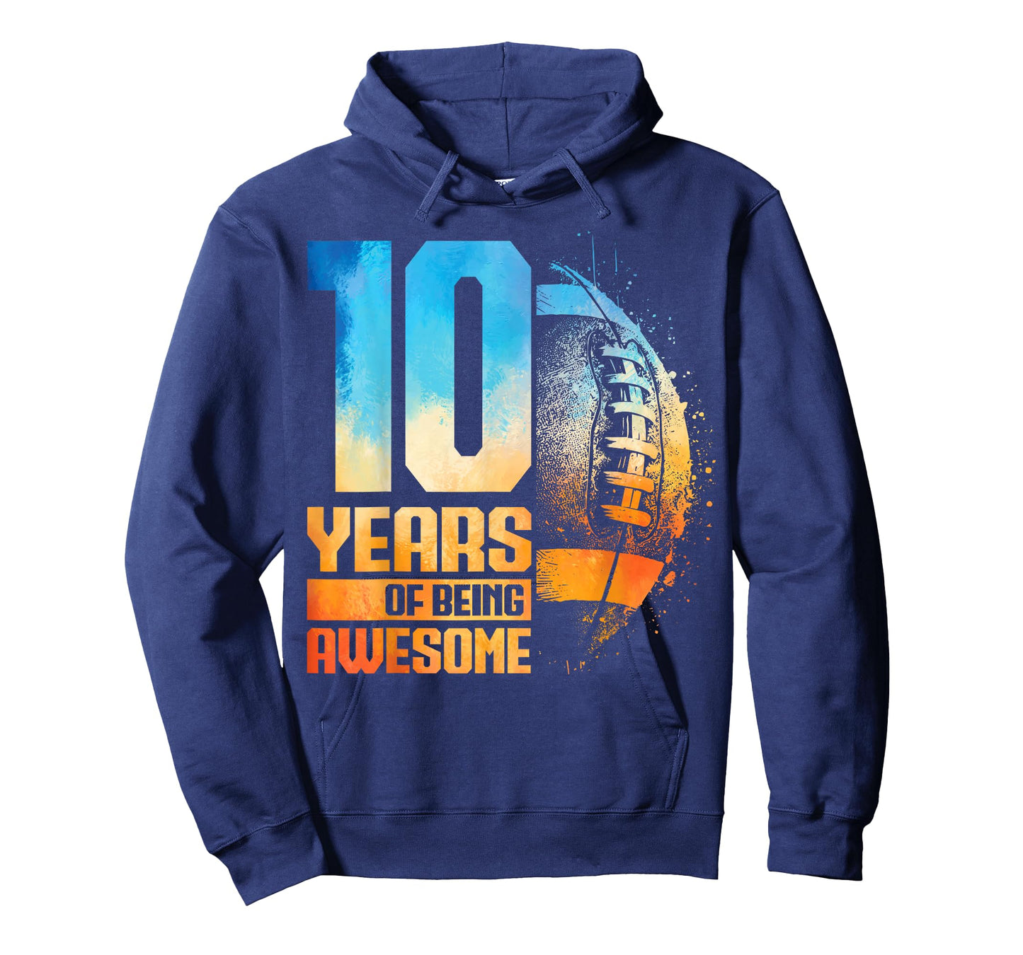 10th Birthday Retro American Football 10 Years Old Boy Girl T-Shirt