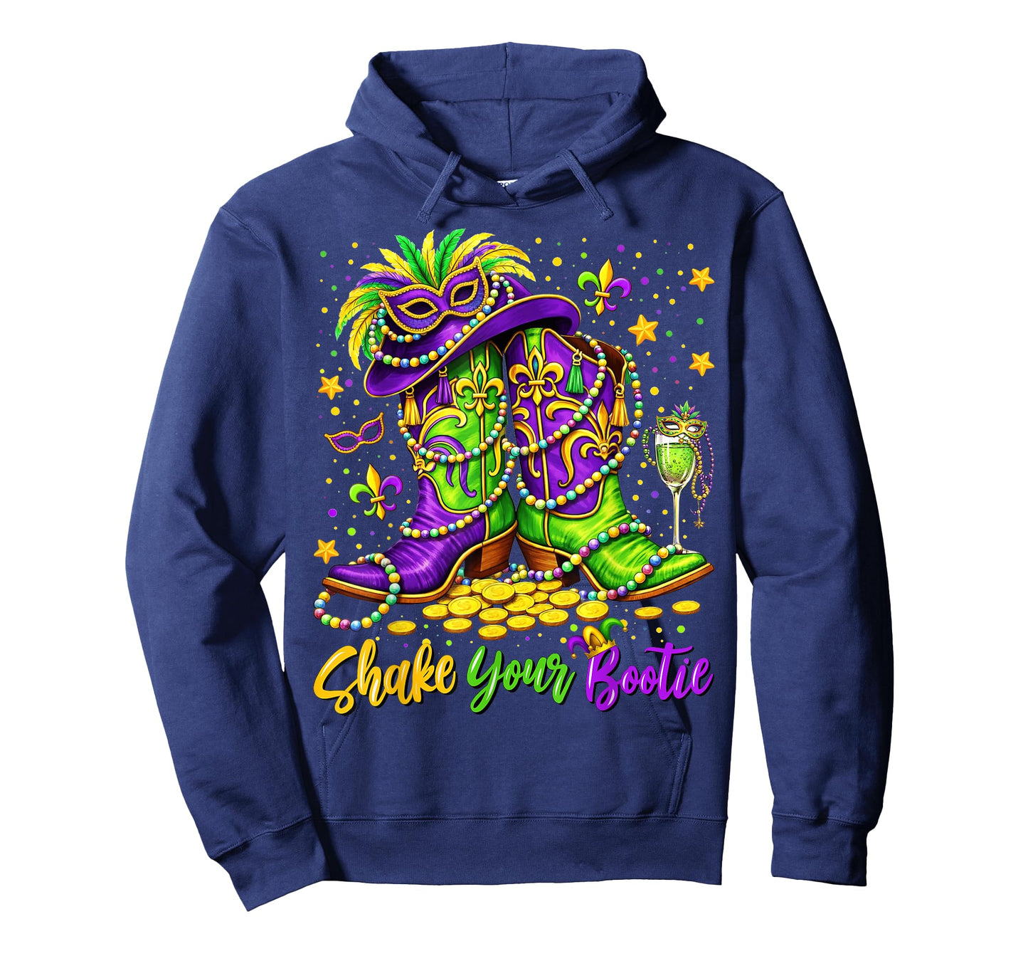 Shake Your Bootie Western Howdy Mardi Gras Boots Cowgirl T-Shirt