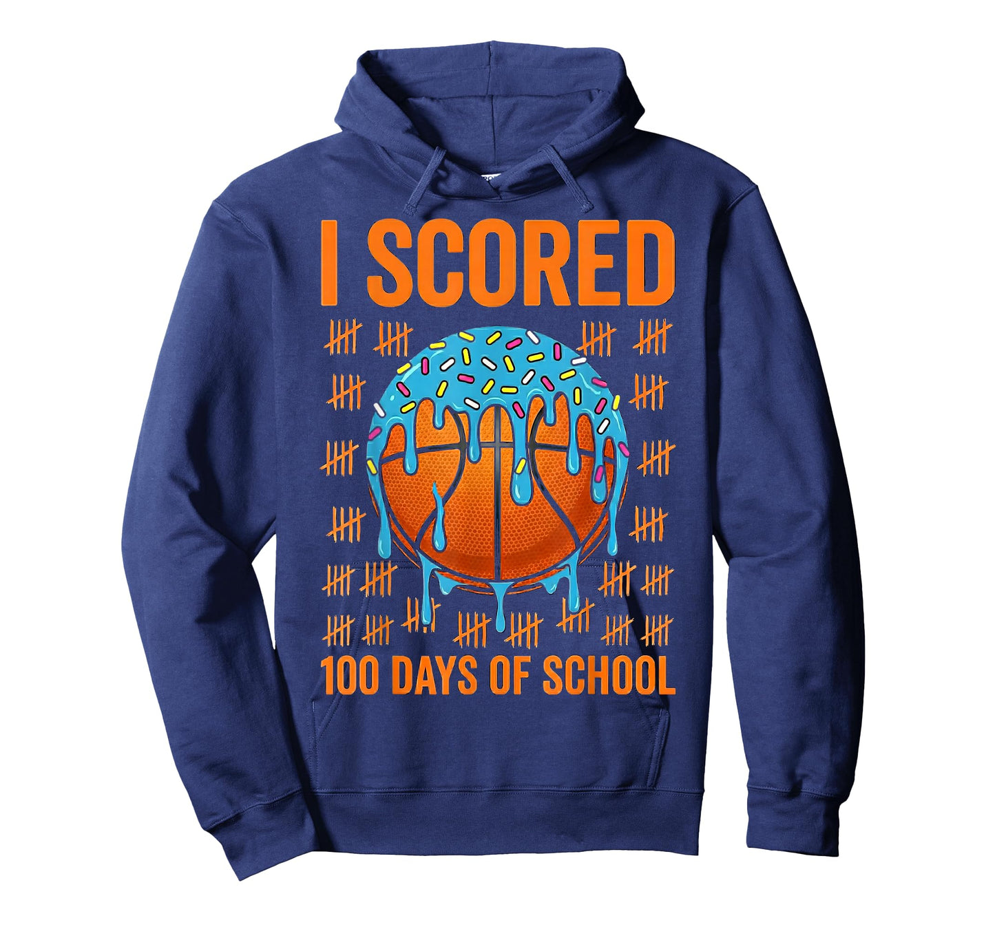 100 Days of School Basketball Ice Cram Drip 100th T-Shirt