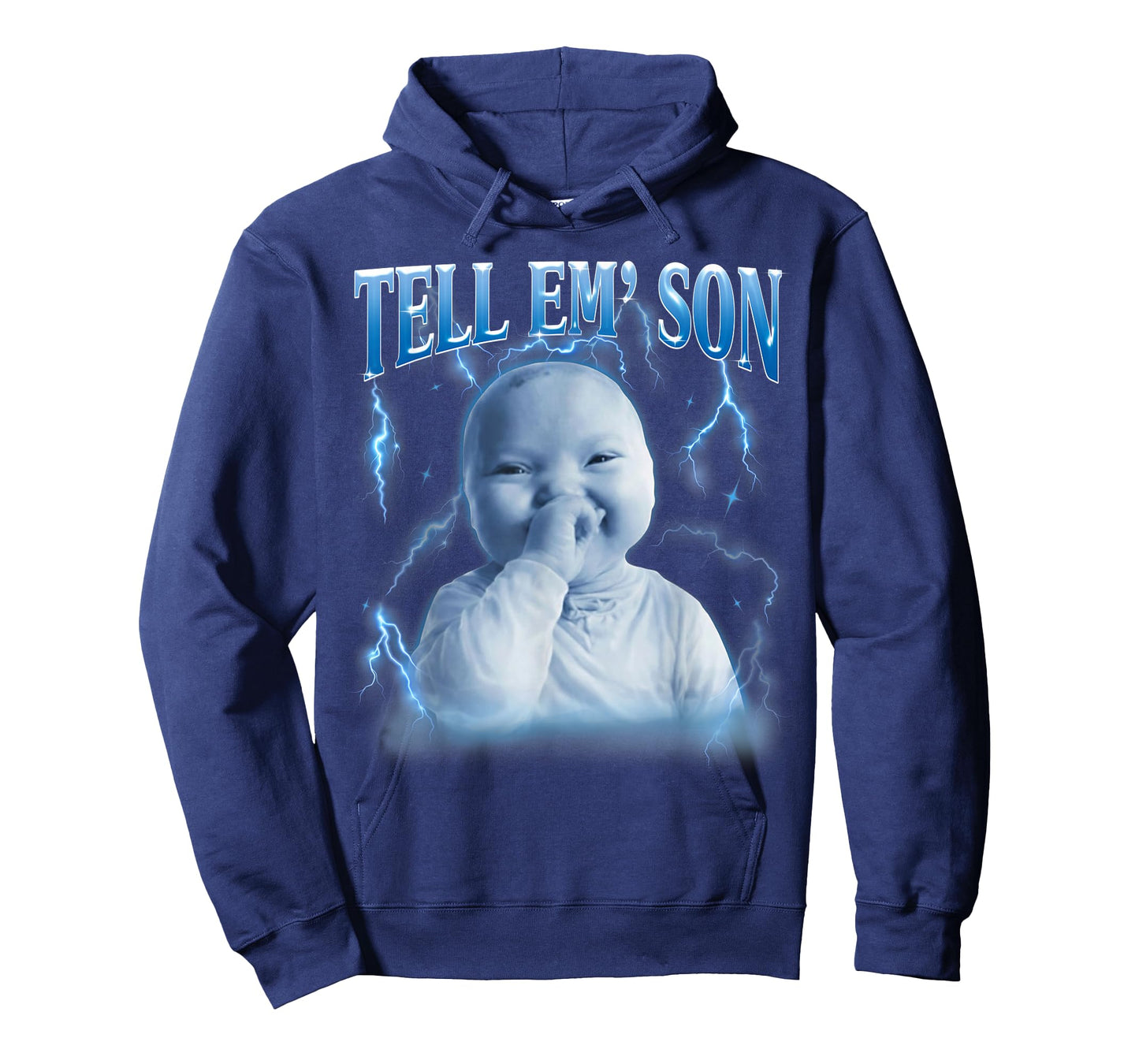 Tell 'Em Son AI Niche Baby Holding Laugh Gen Z Tuff Meme Tee T-Shirt