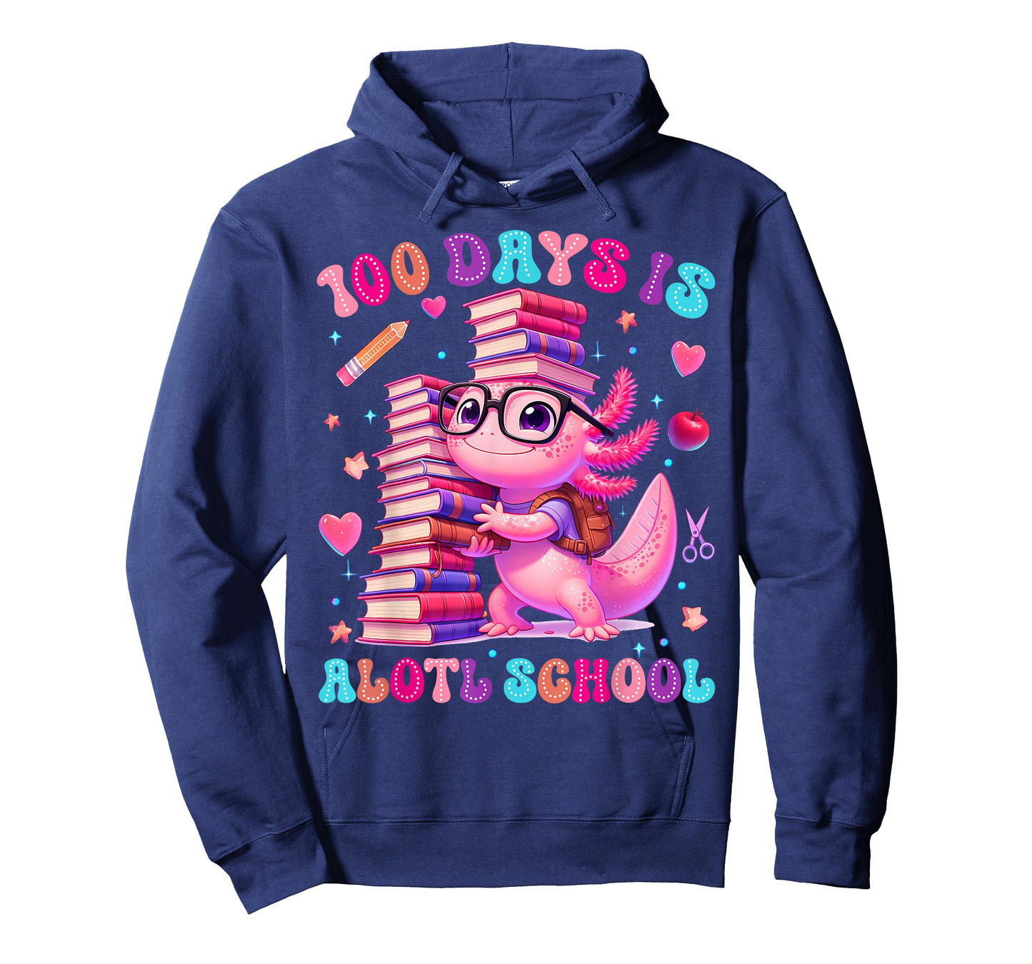 100 Days is Axolotl School Funny Kids Boys Girls T-Shirt