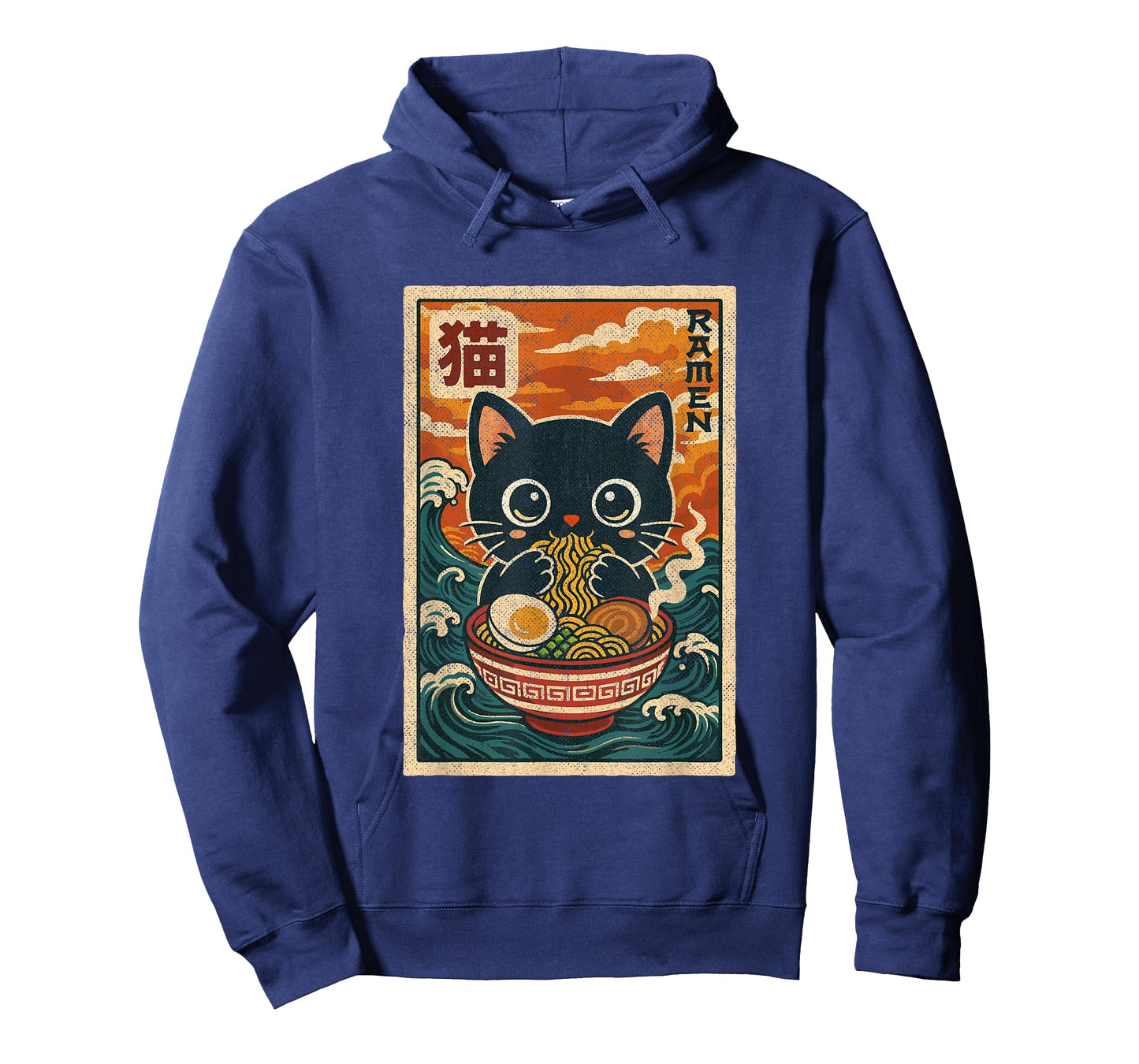 Cute Retro Vintage Japanese Anime Funny Kawaii Ramen Cat T-Shirt