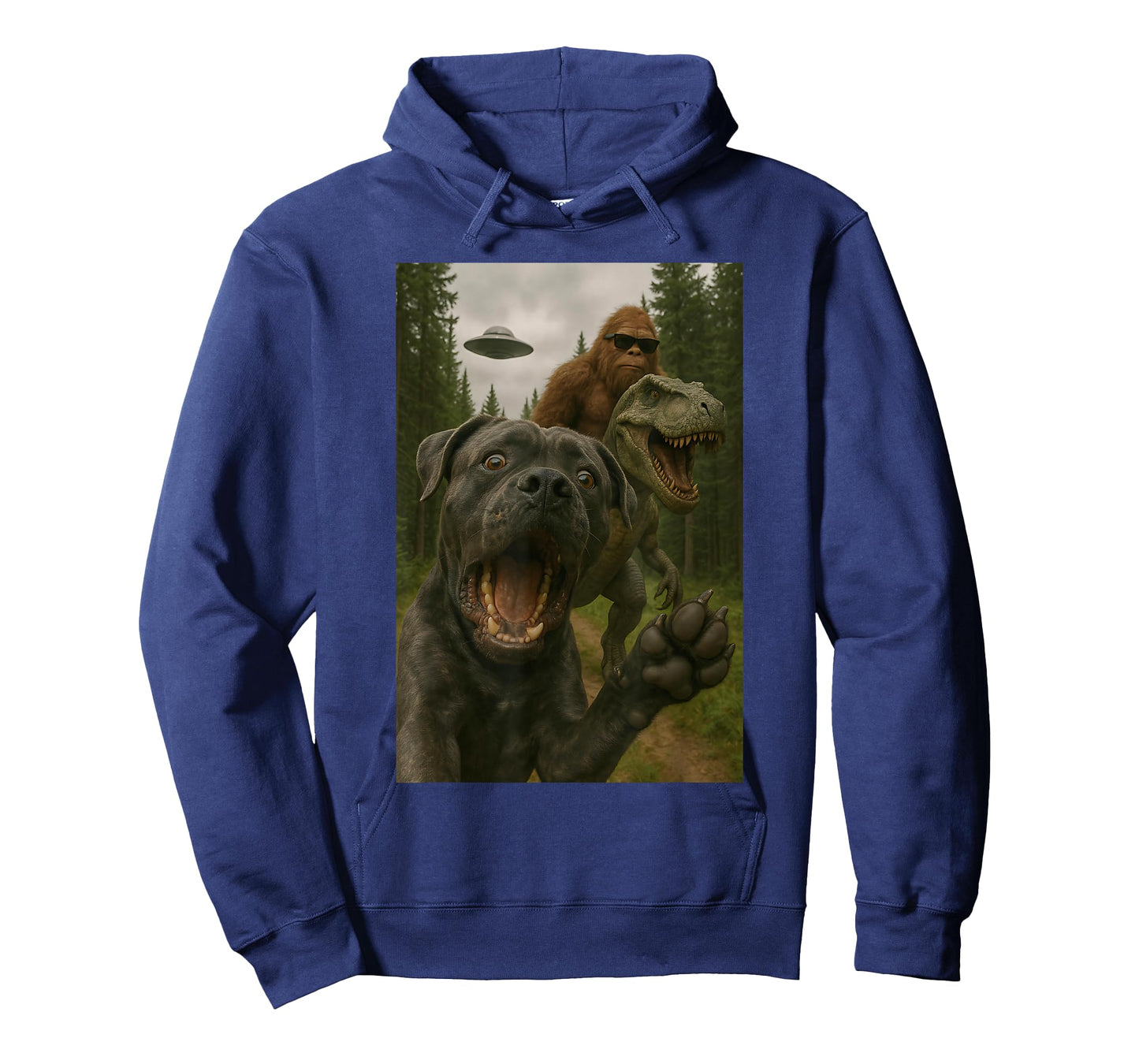 Shocked Cane Corso Dog T-Rex Bigfoot UFO Selfie Meme Design T-Shirt