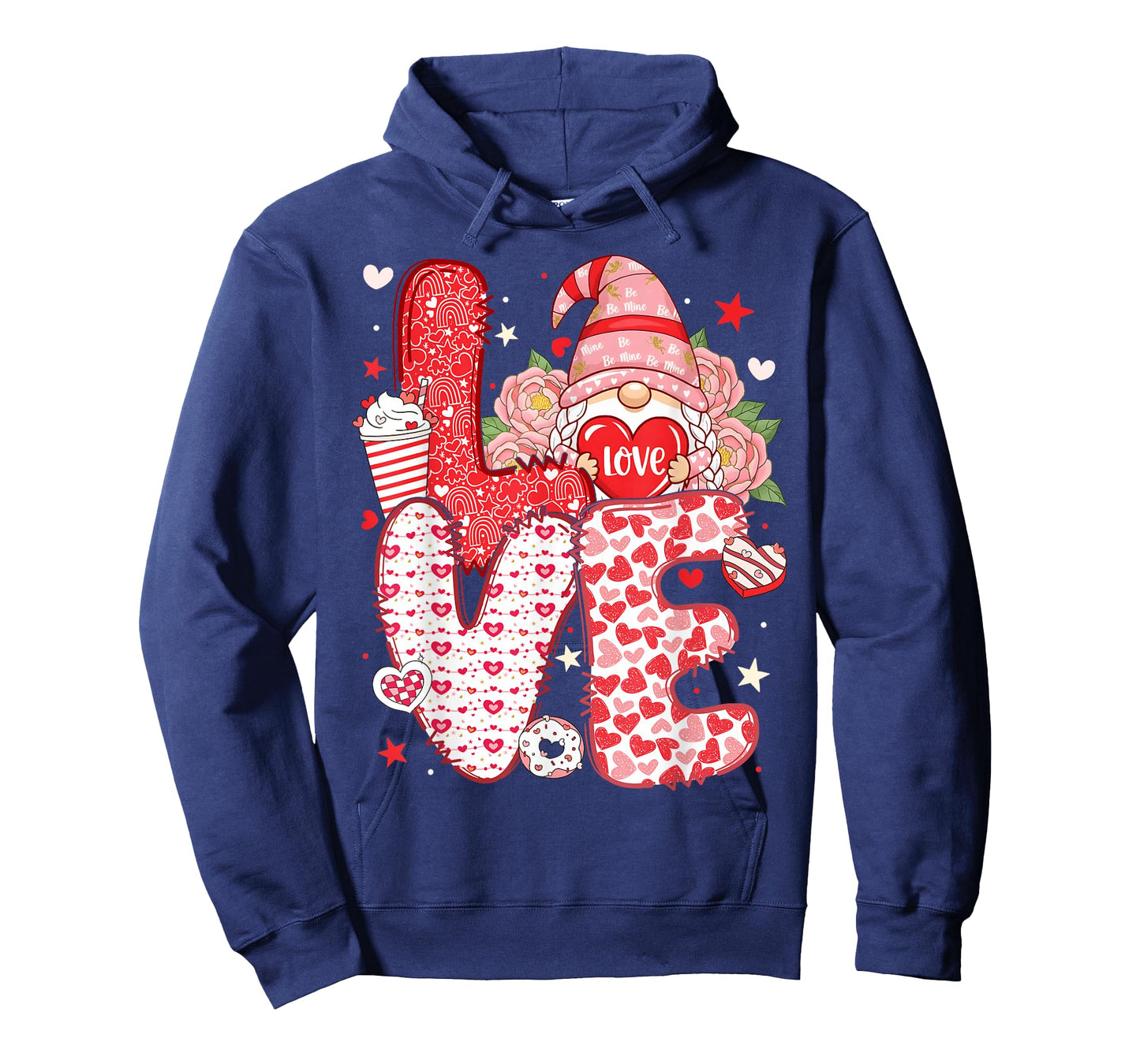 Valentine Funny Gnome Love Red Heart Girl Women Kid T-Shirt