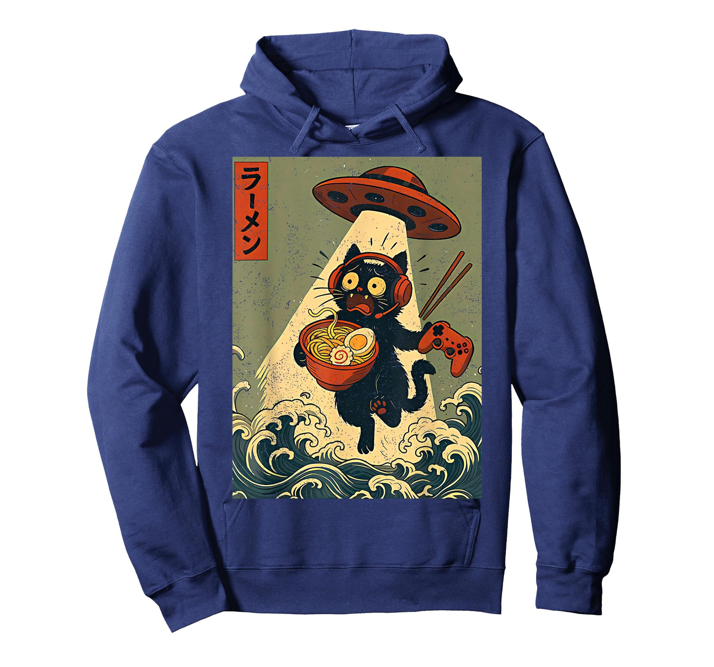 Cute Kawaii Gamer Cat Funny Ramen Retro Japanese Cat Gaming T-Shirt