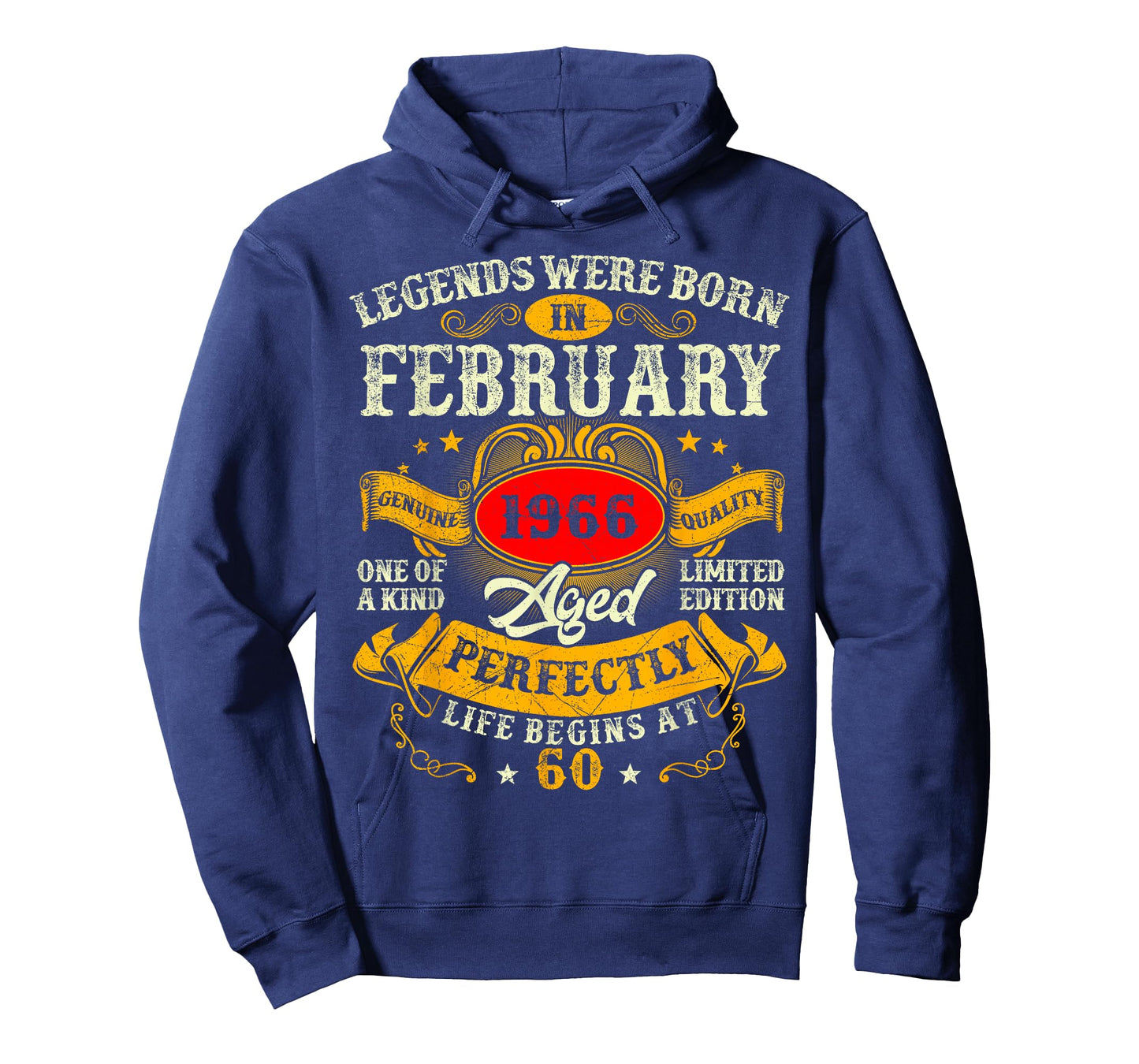 60th Birthday Vintage Legends were Born in February 1966 Men T-Shirt