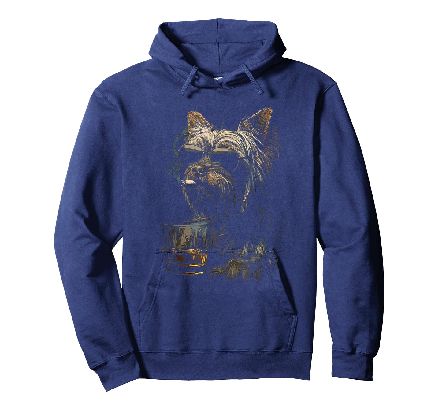 Yorkshire Terrier Smoking Cigarette Whisky Lover Funny Dog T-Shirt