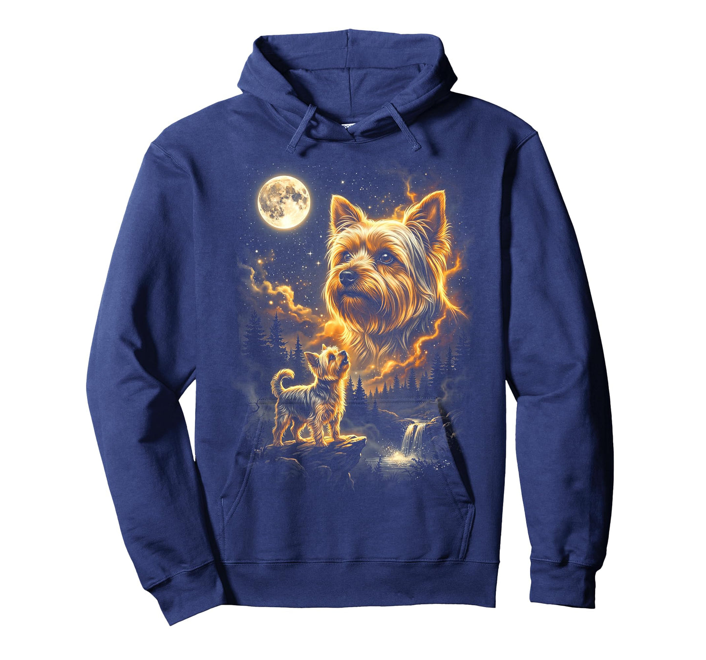 Yorkie Howling to The Moon Retro Vintage 90s Funny Dog T-Shirt